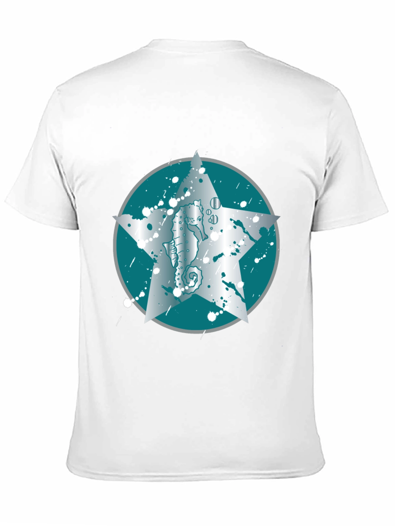 Seahorse Star Graphic Tee - Black