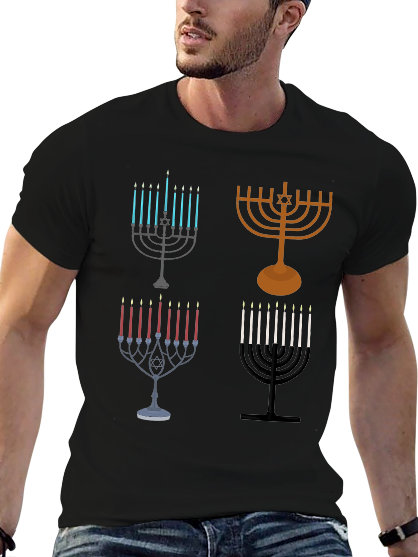Hanukkah Menorah Graphic Tee