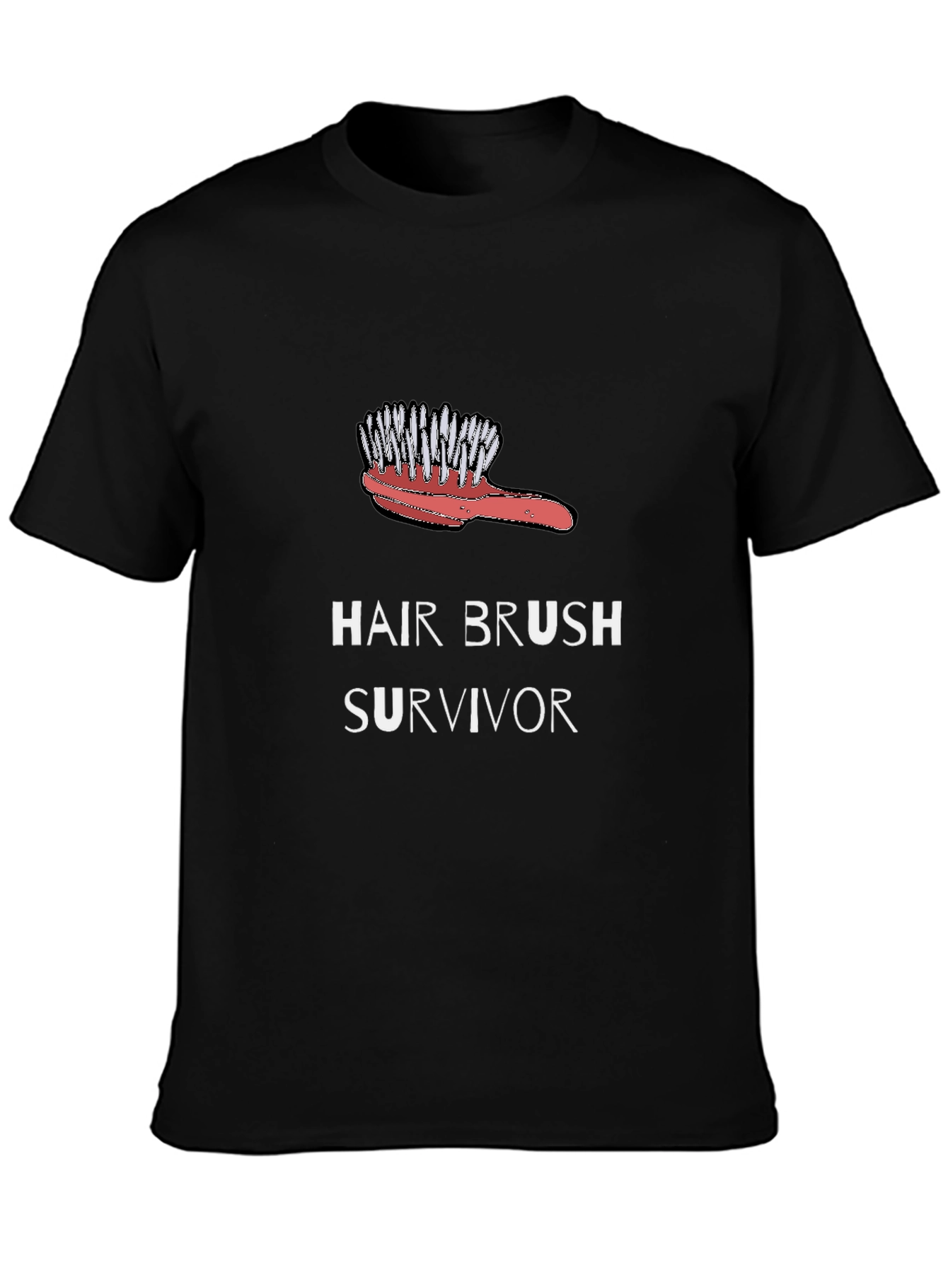 Hair Brush Survivor Graphic Tee - Black T-Shirt