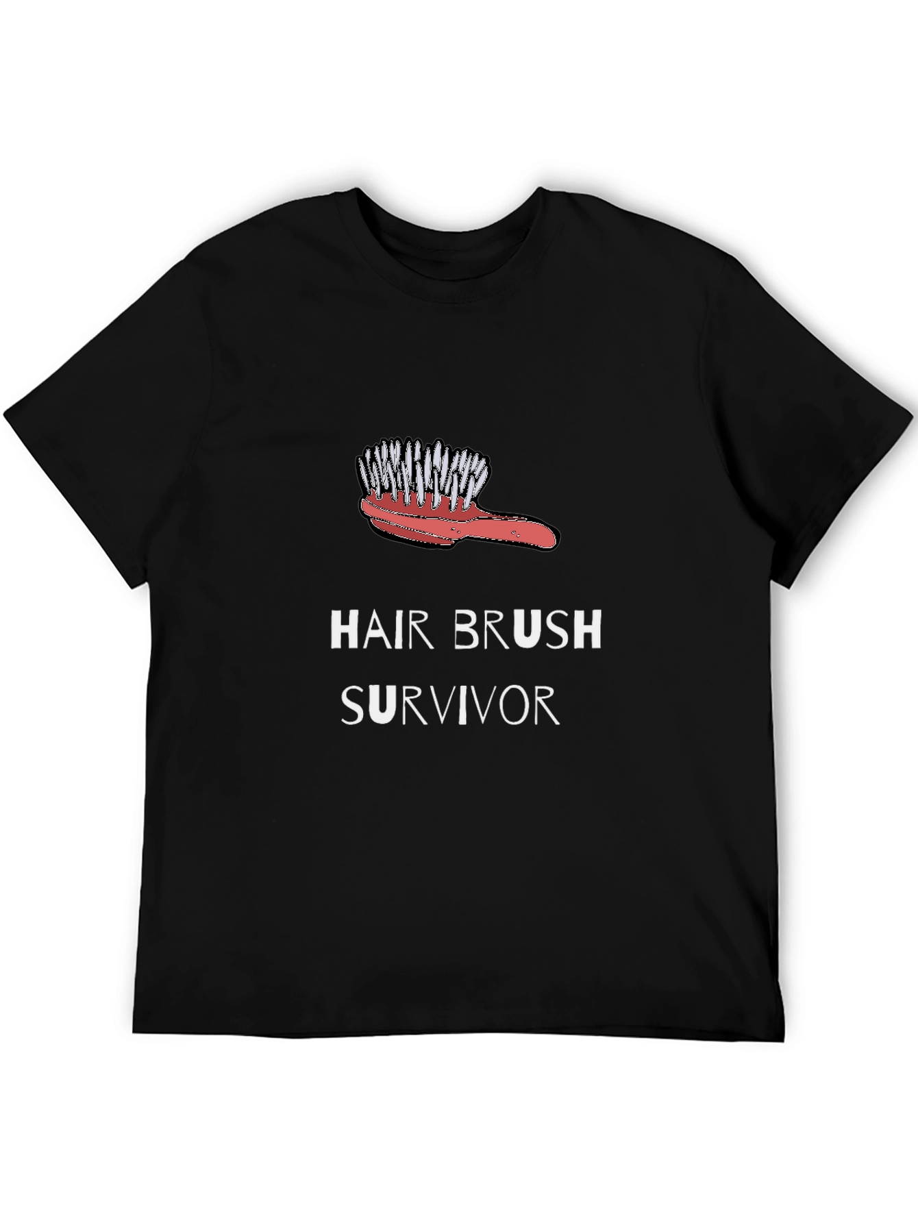 Hair Brush Survivor Graphic Tee - Black T-Shirt
