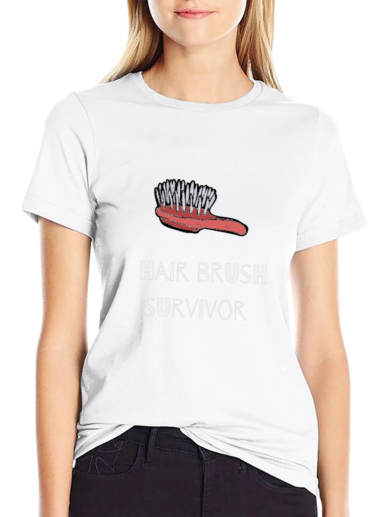 Hair Brush Survivor Graphic Tee - Black T-Shirt