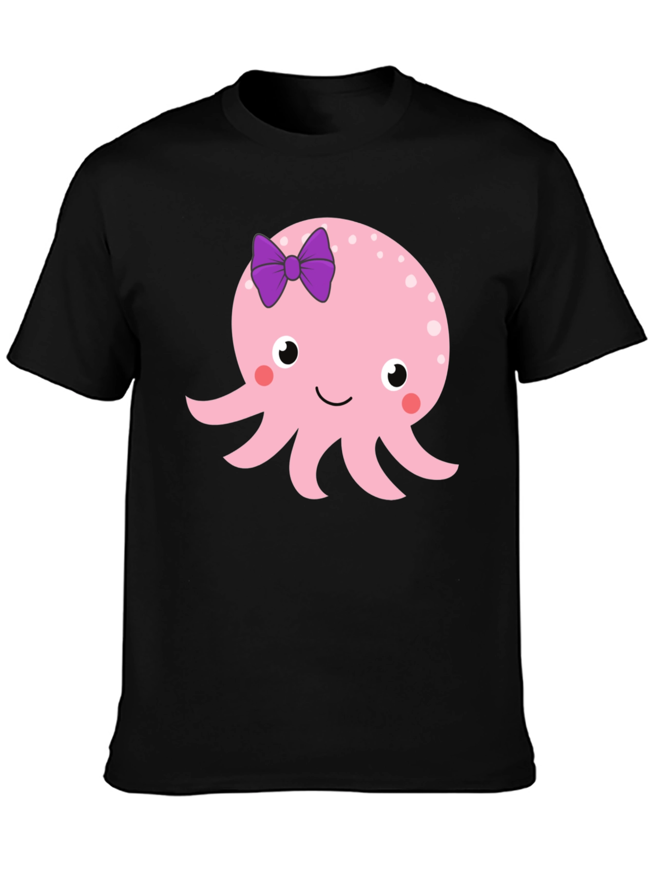 Cute Octopus Graphic Tee - Black T-Shirt
