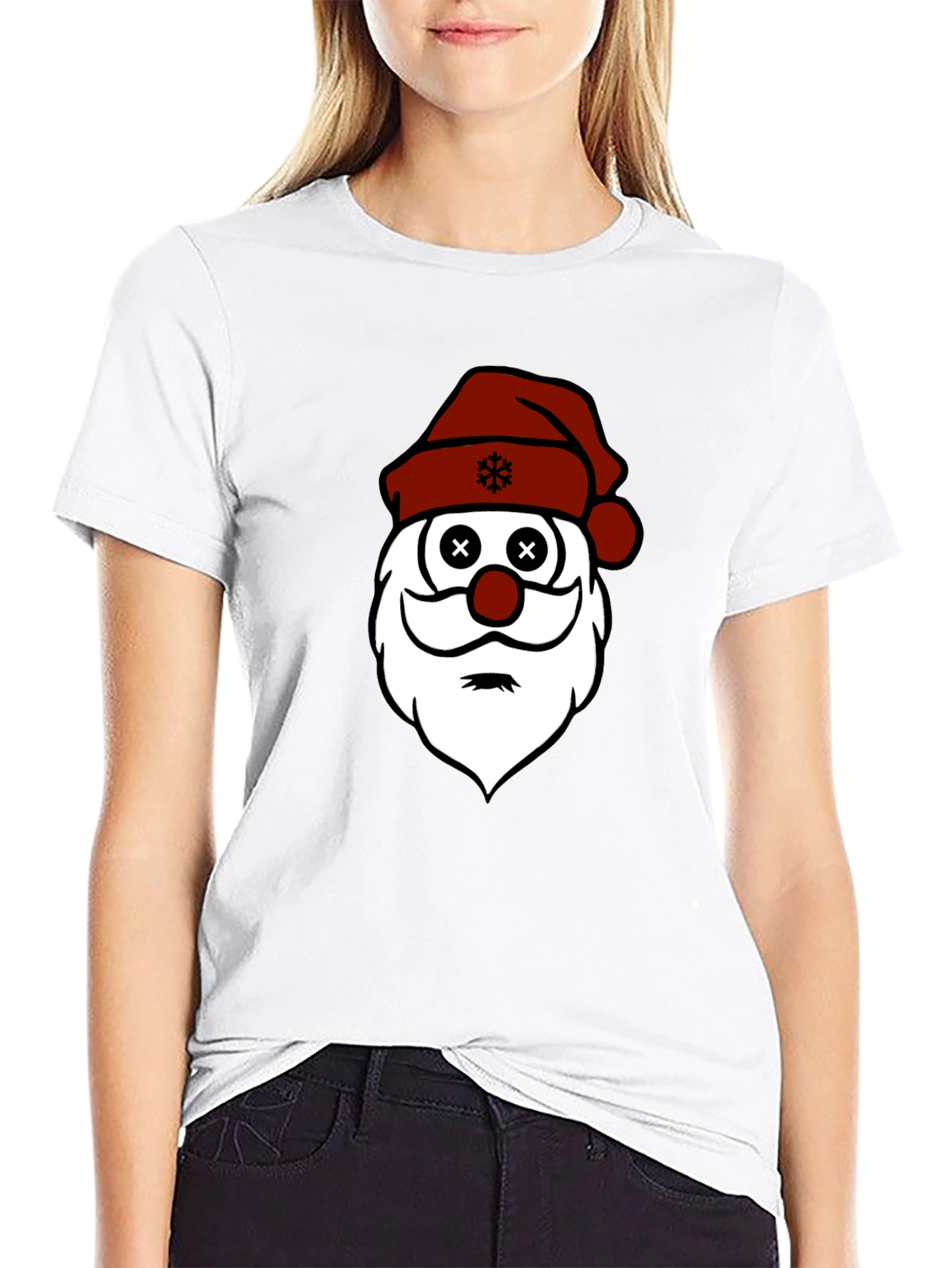 Santa Face Christmas Graphic T-Shirt