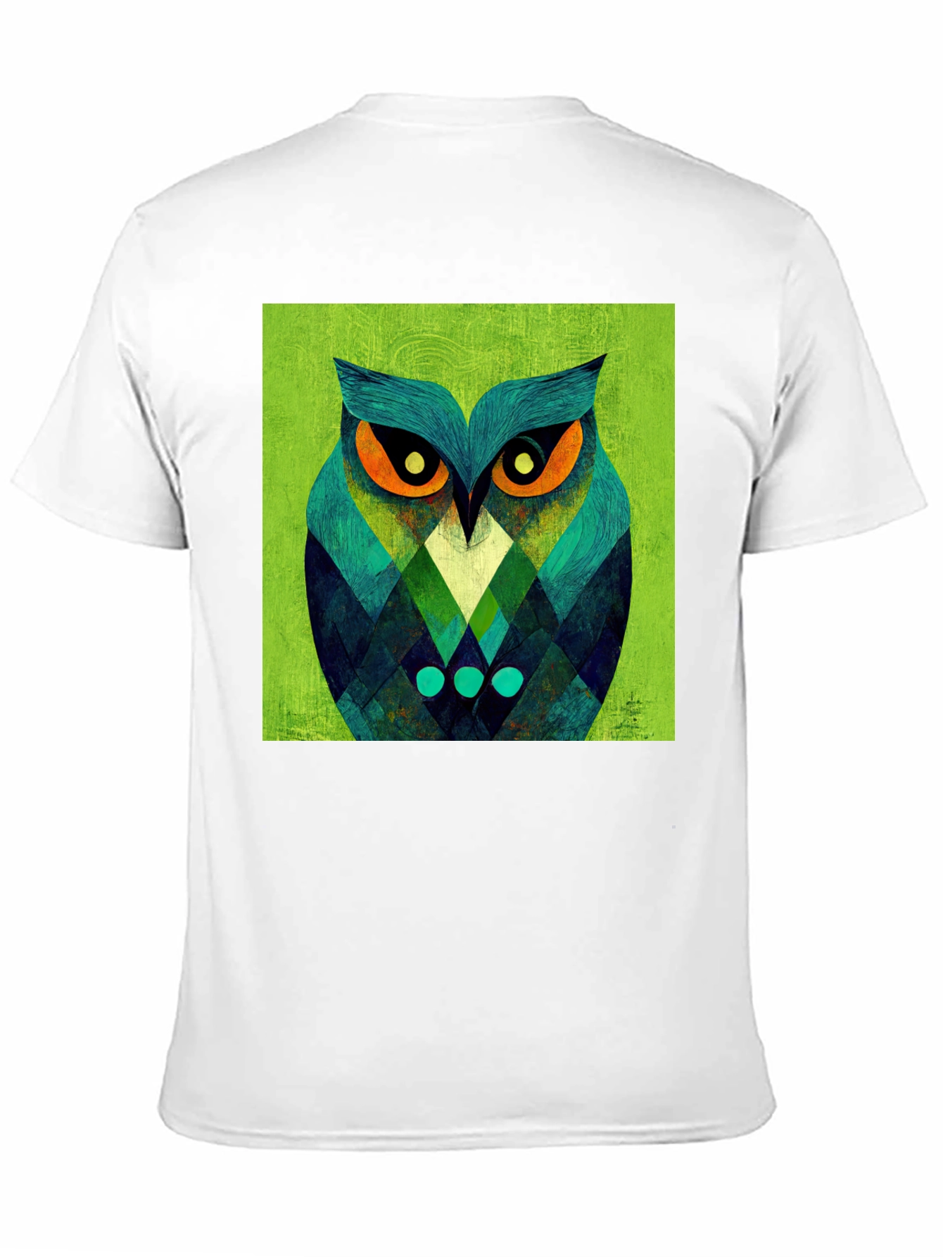 Geometric Owl Graphic Tee - Black Cotton Blend