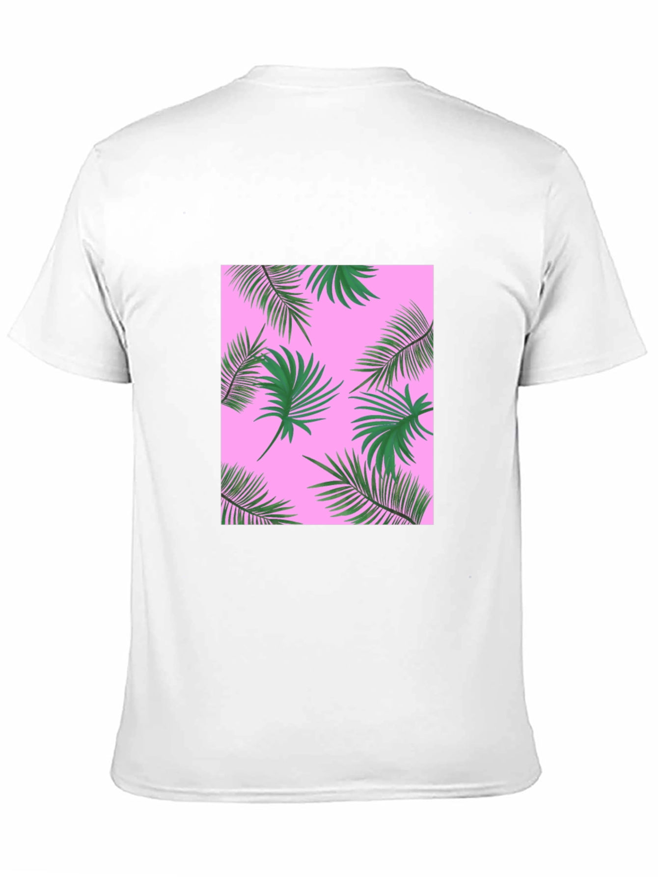 Tropical Palm Print T-Shirt - Black