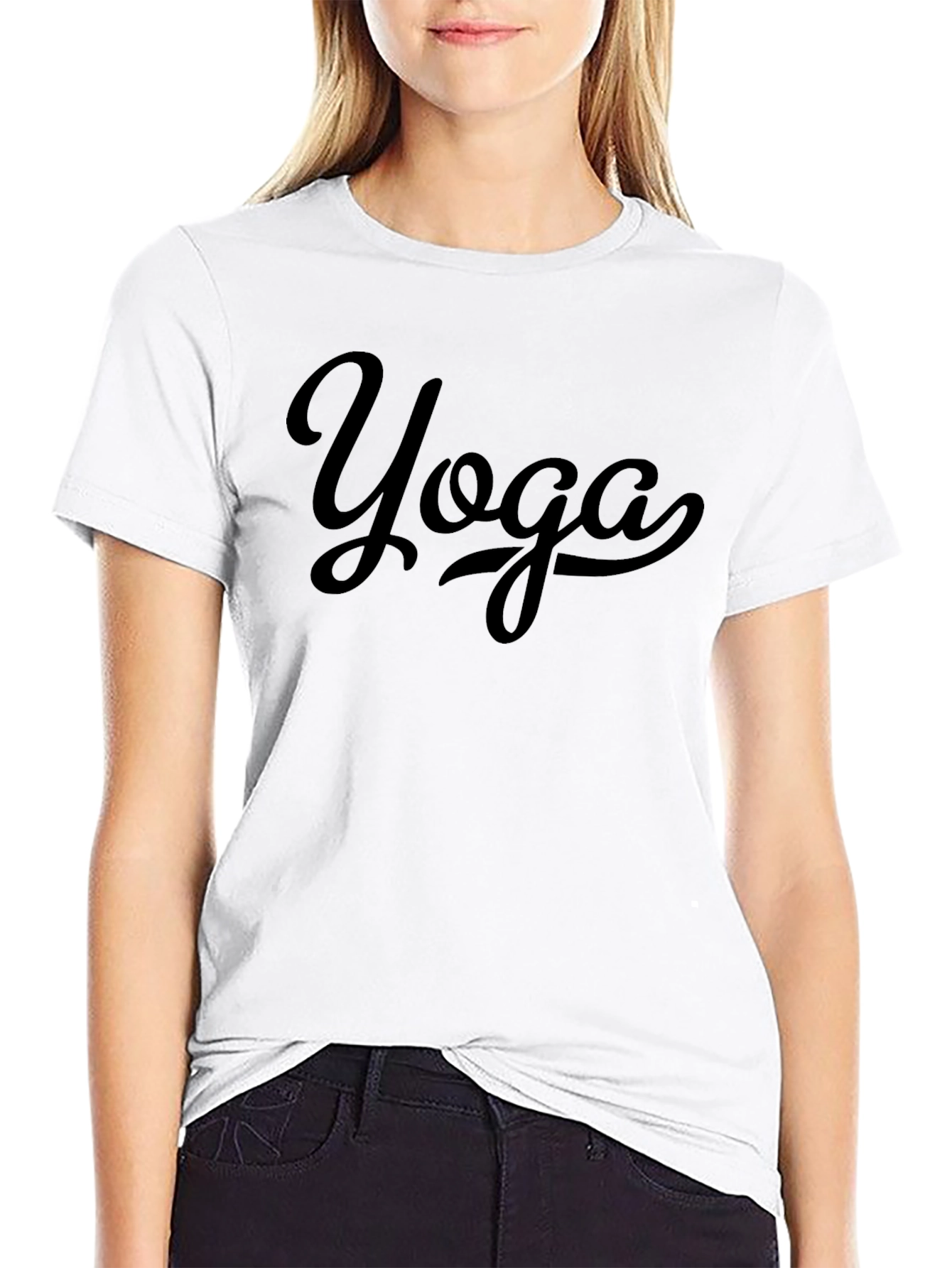 Yoga Graphic Tee - Unisex Black Cotton T-Shirt