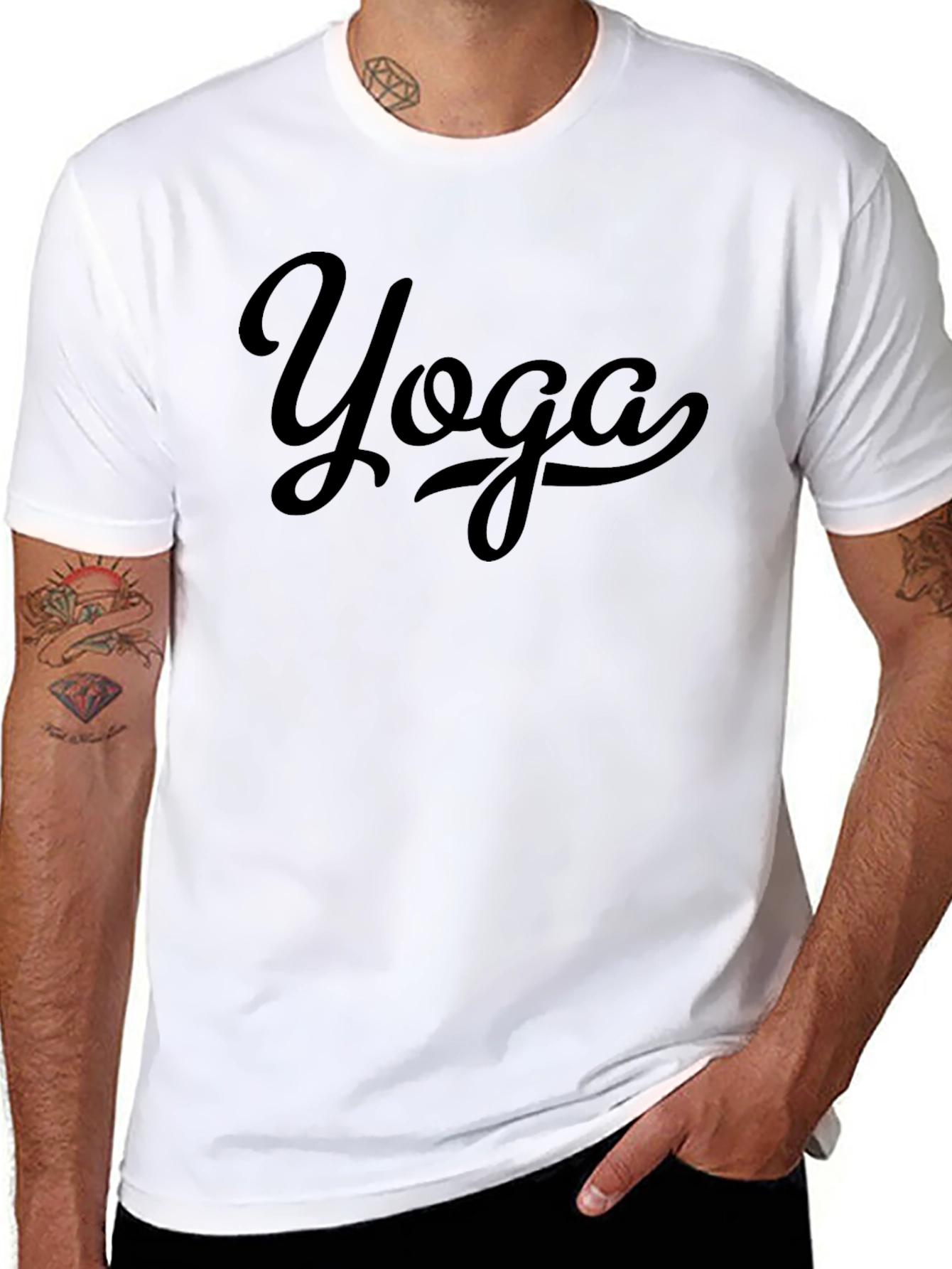 Yoga Graphic Tee - Unisex Black Cotton T-Shirt