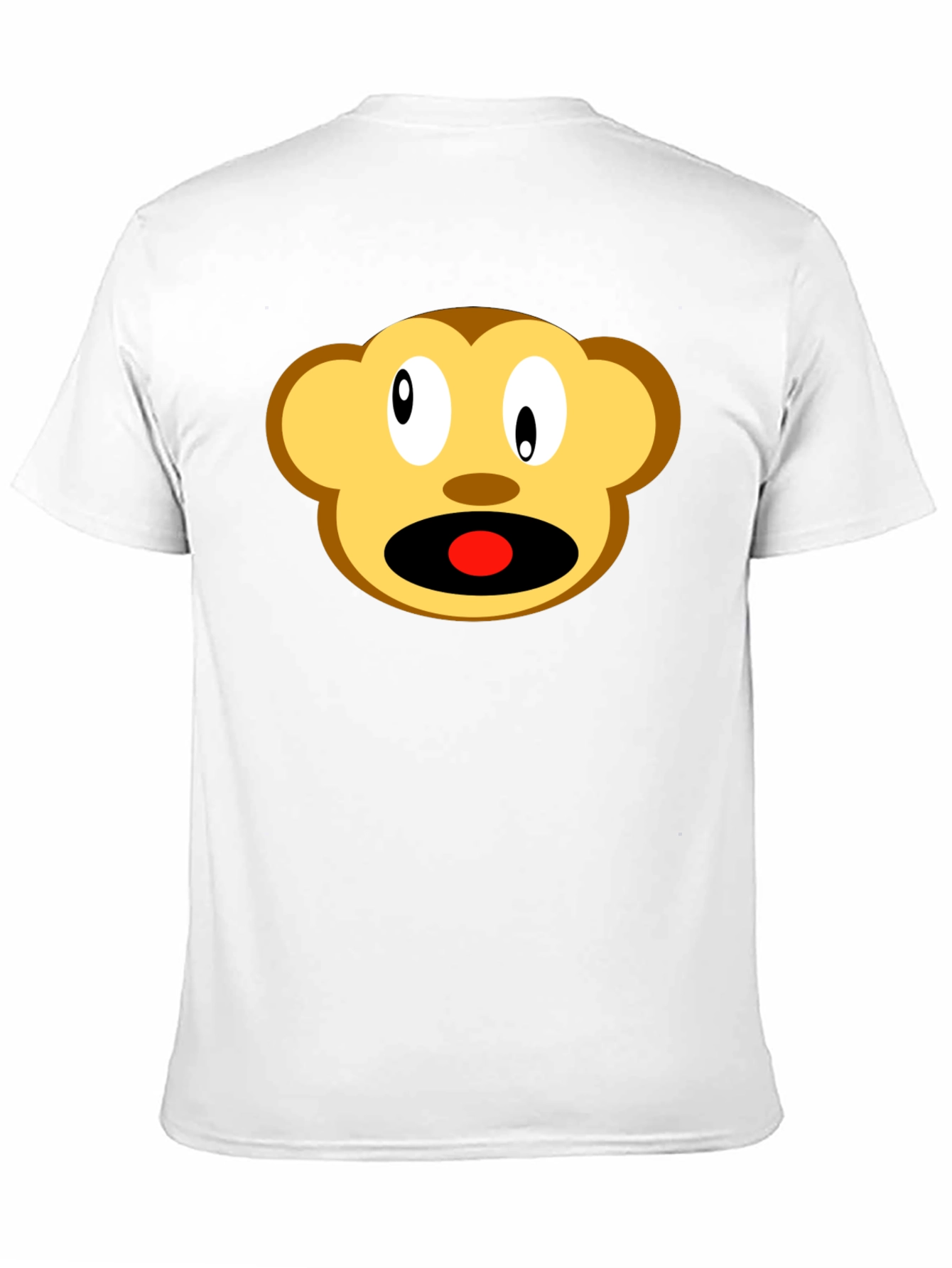 Cartoon Monkey Face Black T-Shirt