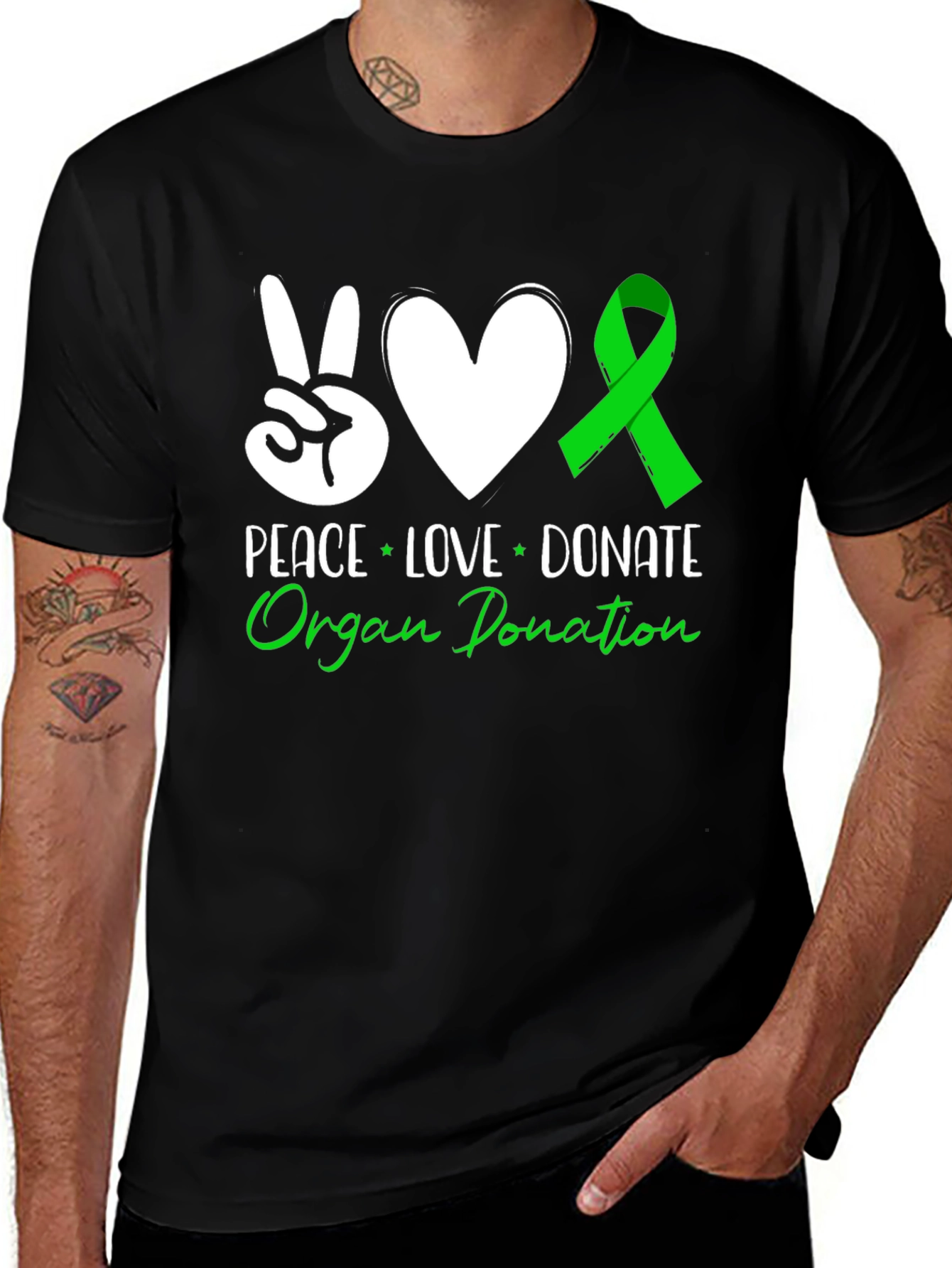Peace Love Donate Organ Donation T-Shirt