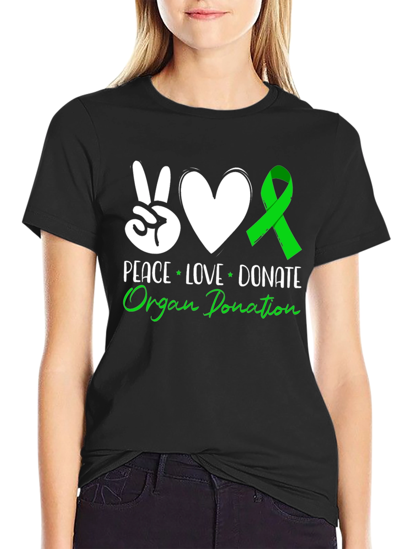 Peace Love Donate Organ Donation T-Shirt