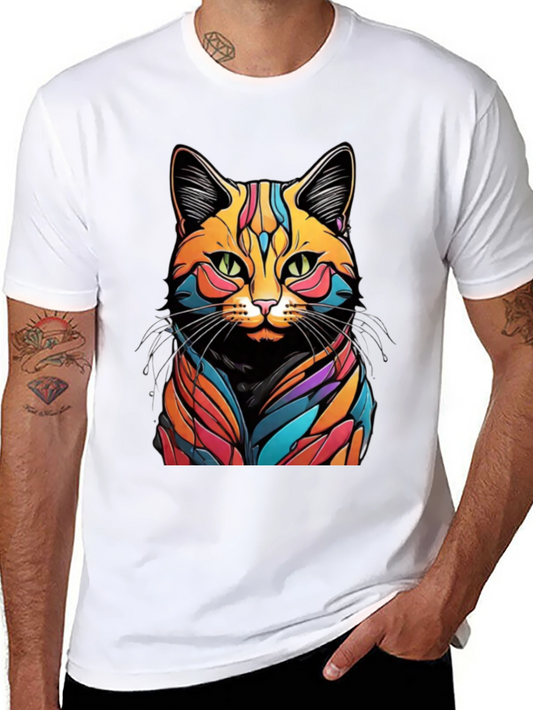 Psychedelic Cat Graphic T-Shirt