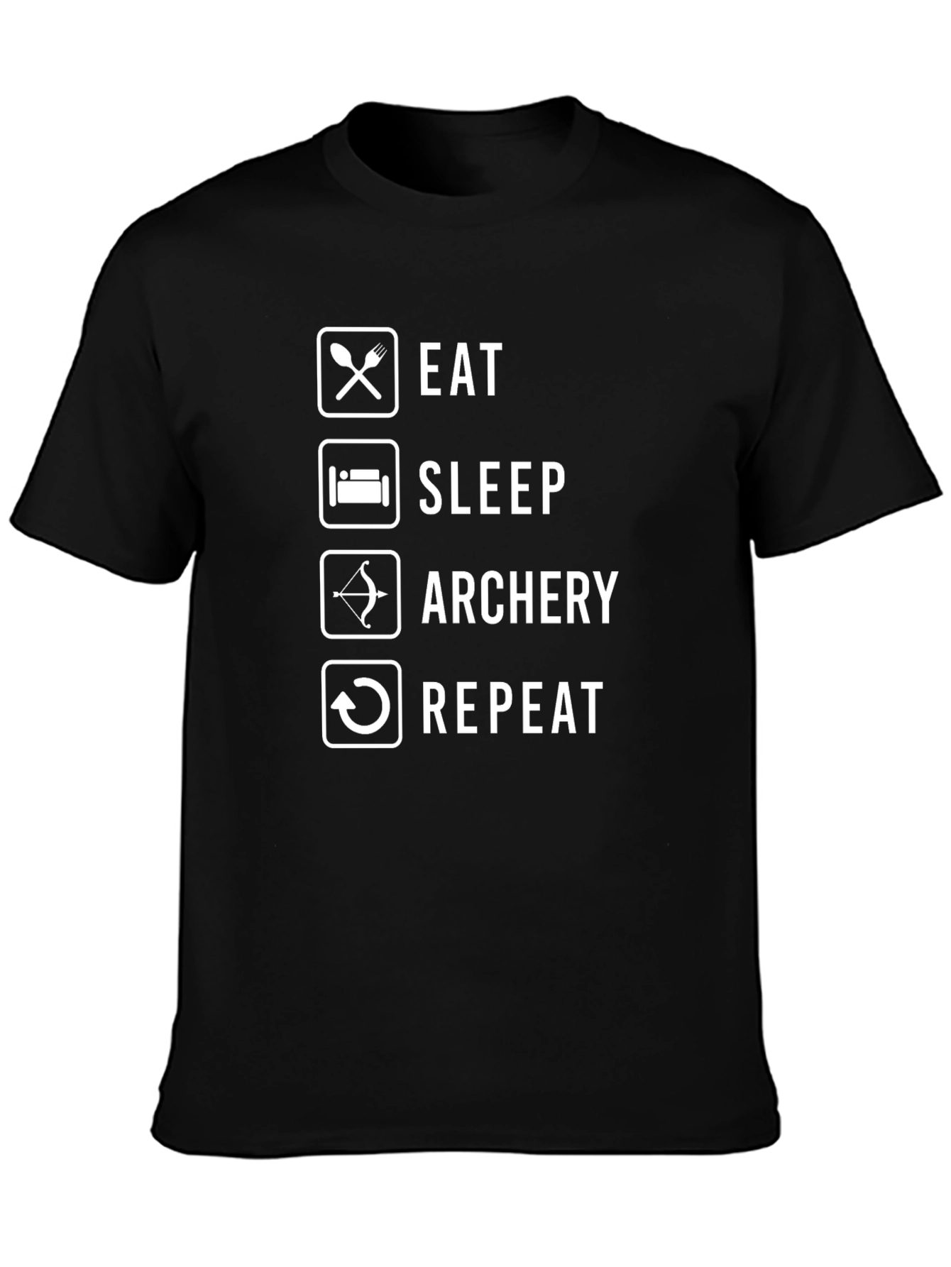 Eat Sleep Archery Repeat Black T-Shirt