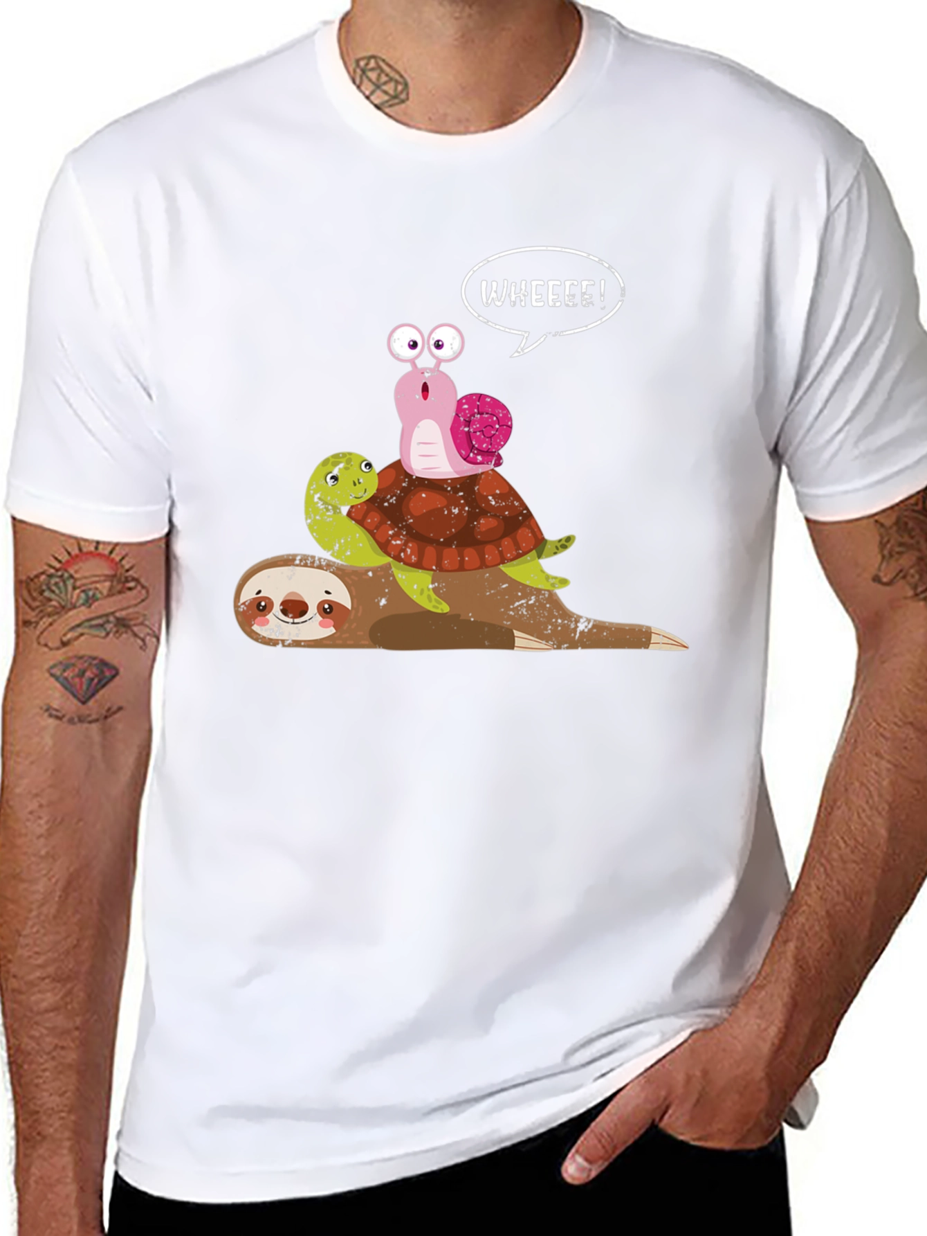 Sloth Turtle Snail Graphic Tee - Wheeee!