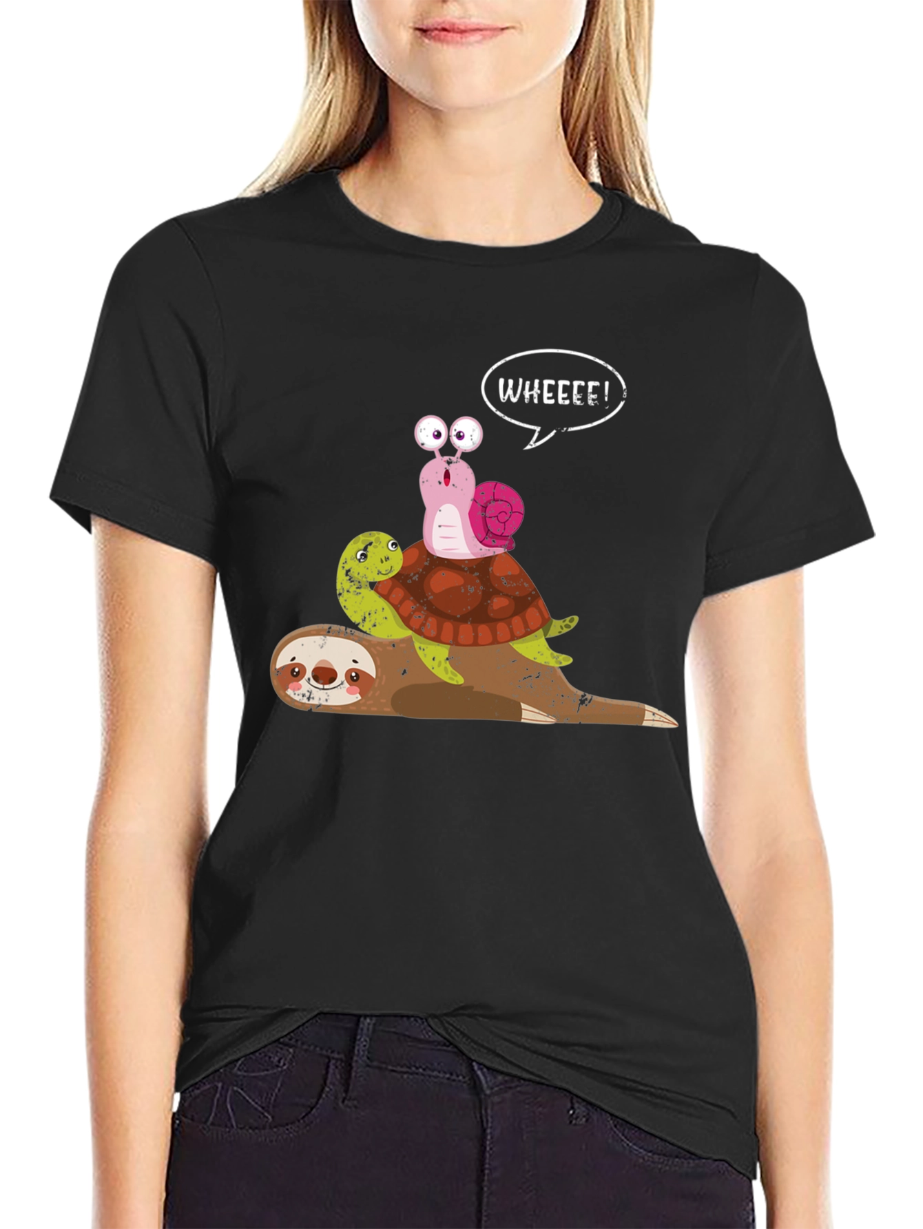 Sloth Turtle Snail Graphic Tee - Wheeee!