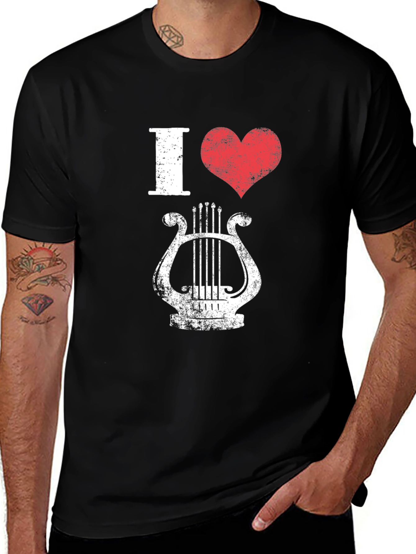 I Heart Lyre T-Shirt - Distressed Print