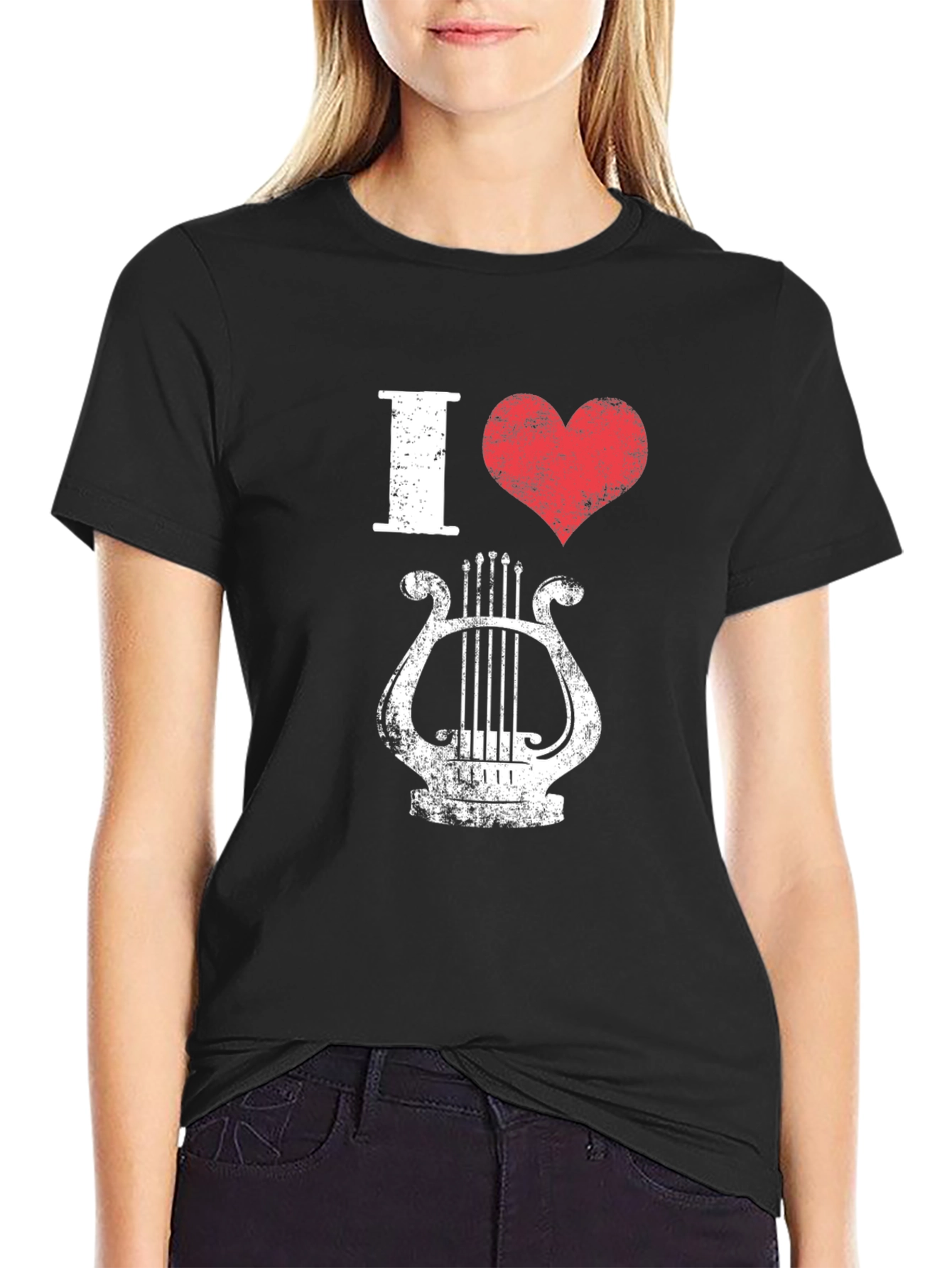 I Heart Lyre T-Shirt - Distressed Print