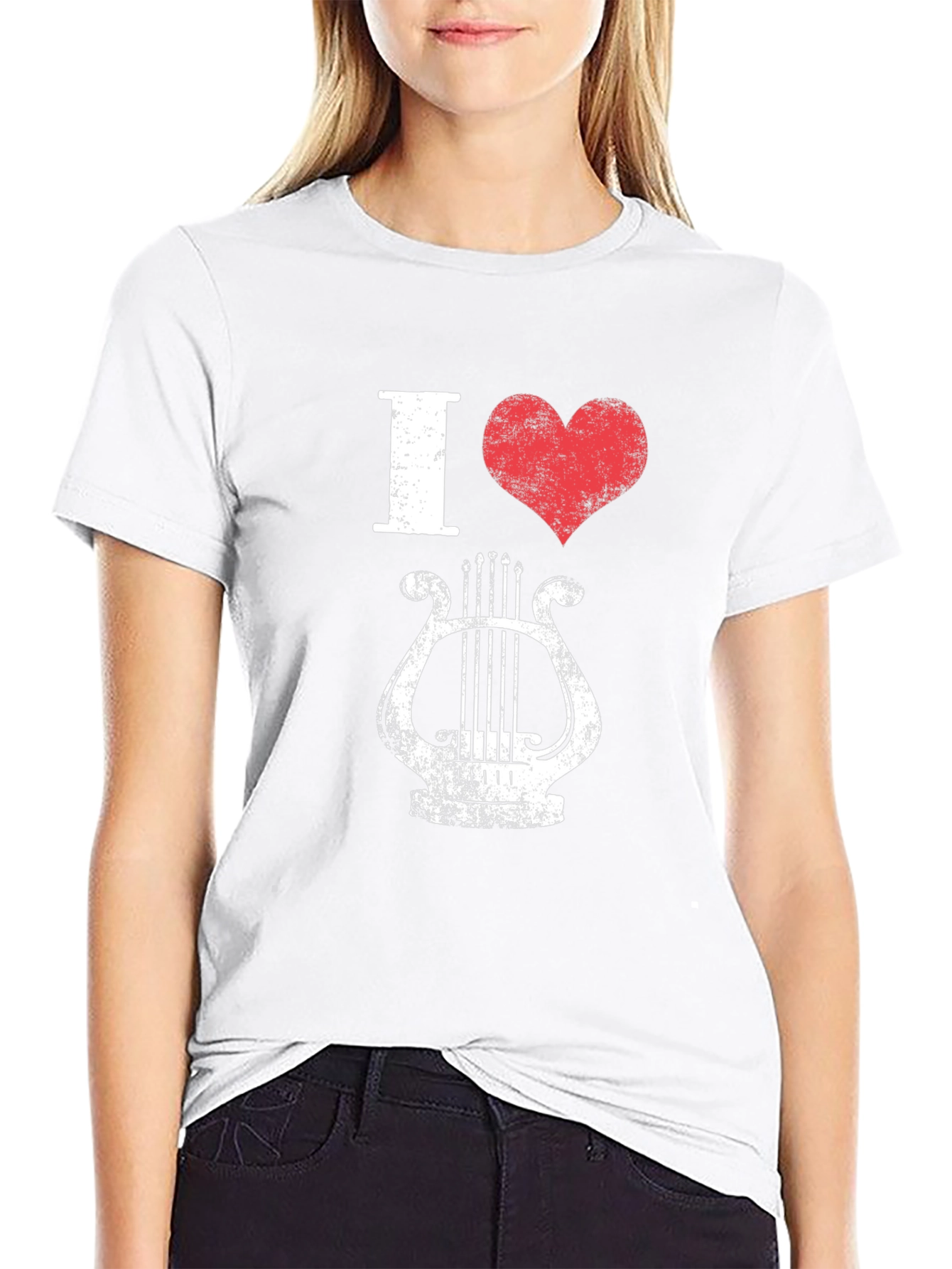 I Heart Lyre T-Shirt - Distressed Print