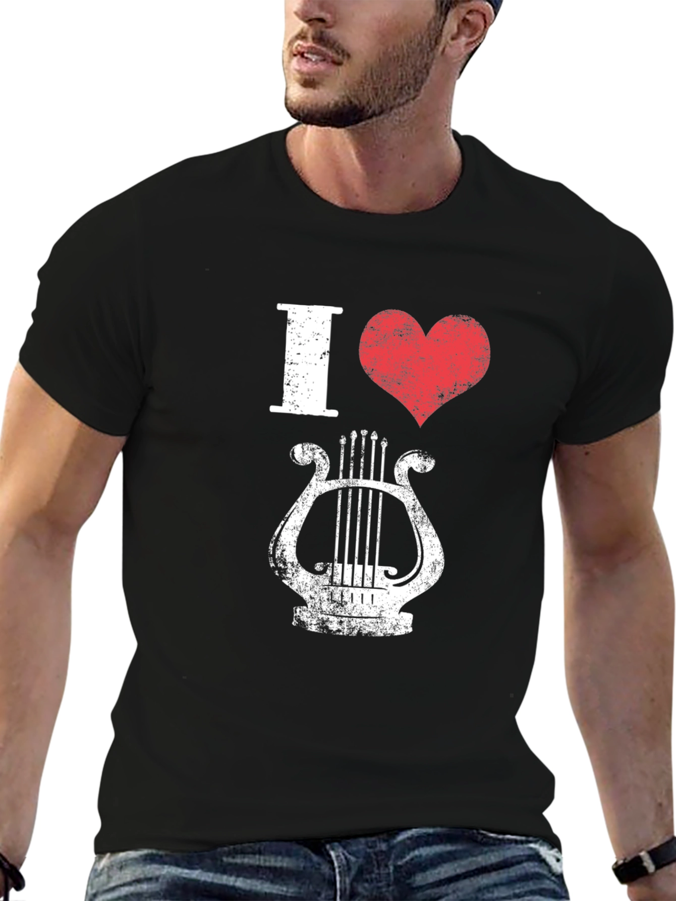 I Heart Lyre T-Shirt - Distressed Print