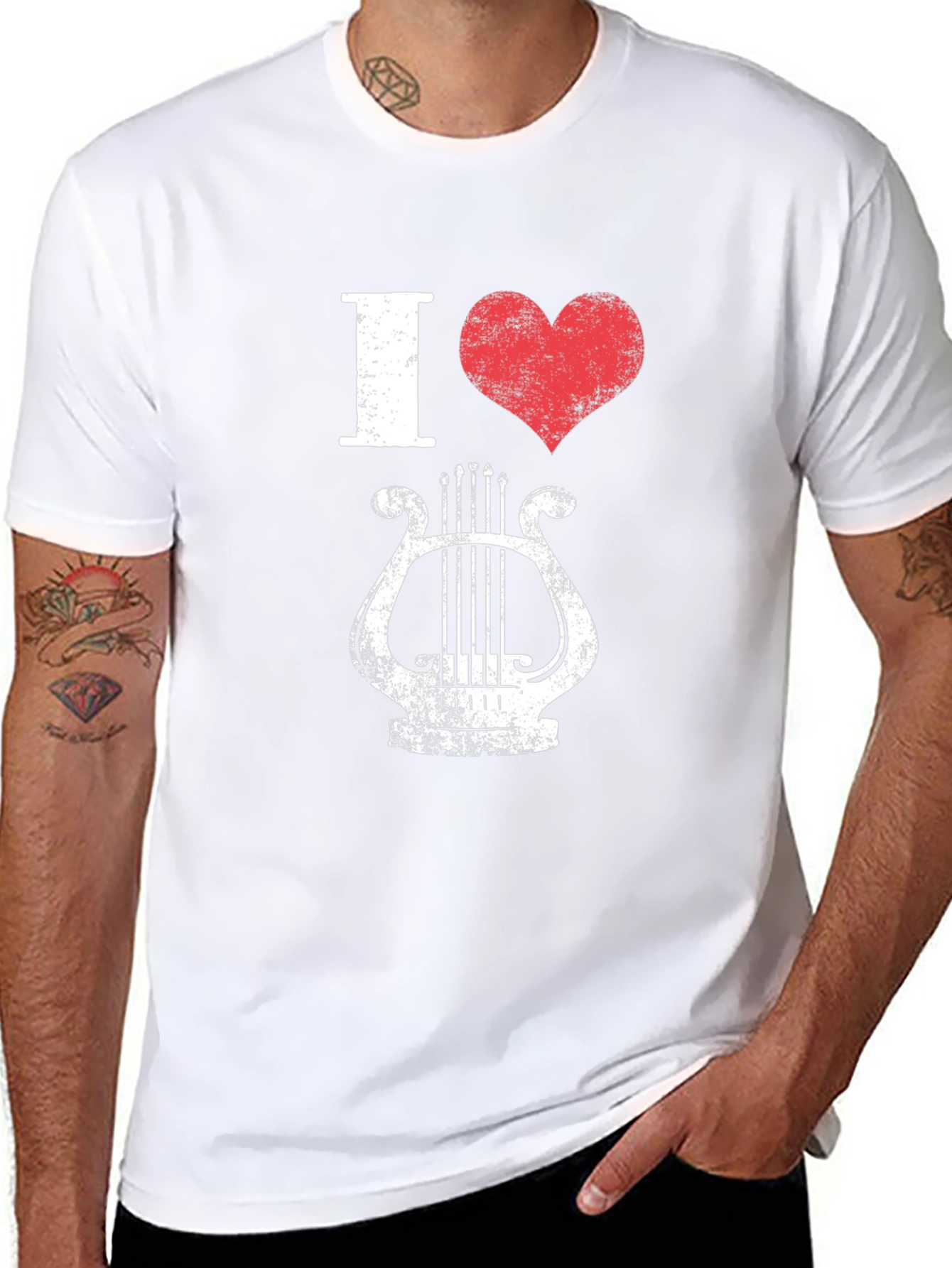 I Heart Lyre T-Shirt - Distressed Print