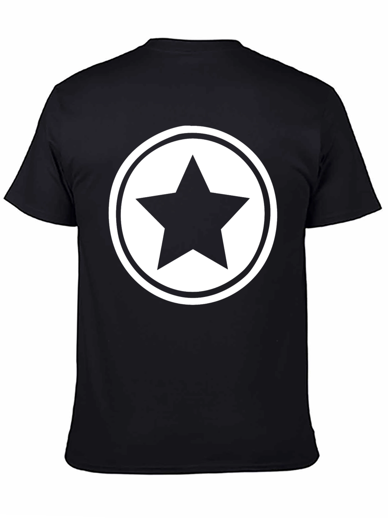 Star Graphic Tee - Black Cotton Blend T-Shirt