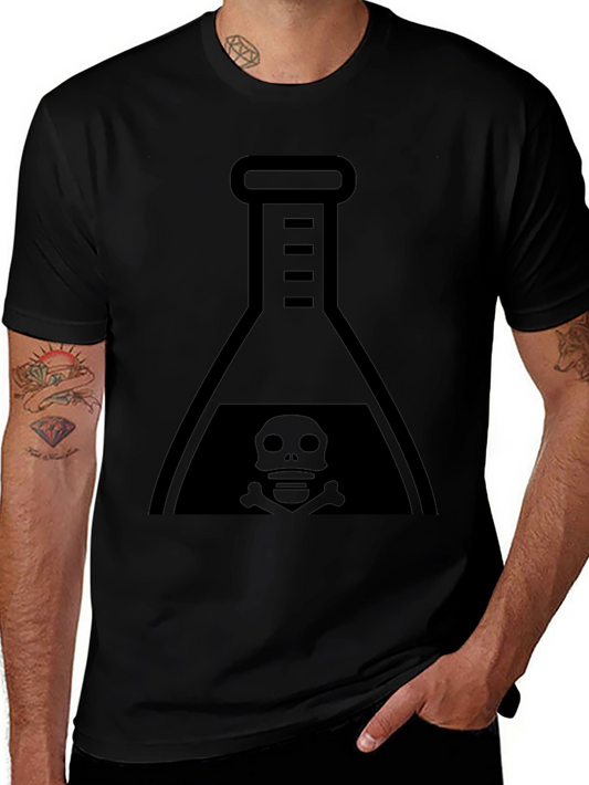 Mens Black T-Shirt with Poison Flask Graphic
