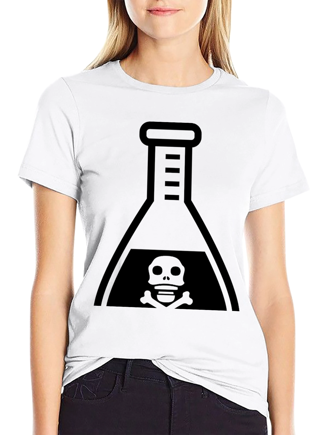 Mens Black T-Shirt with Poison Flask Graphic