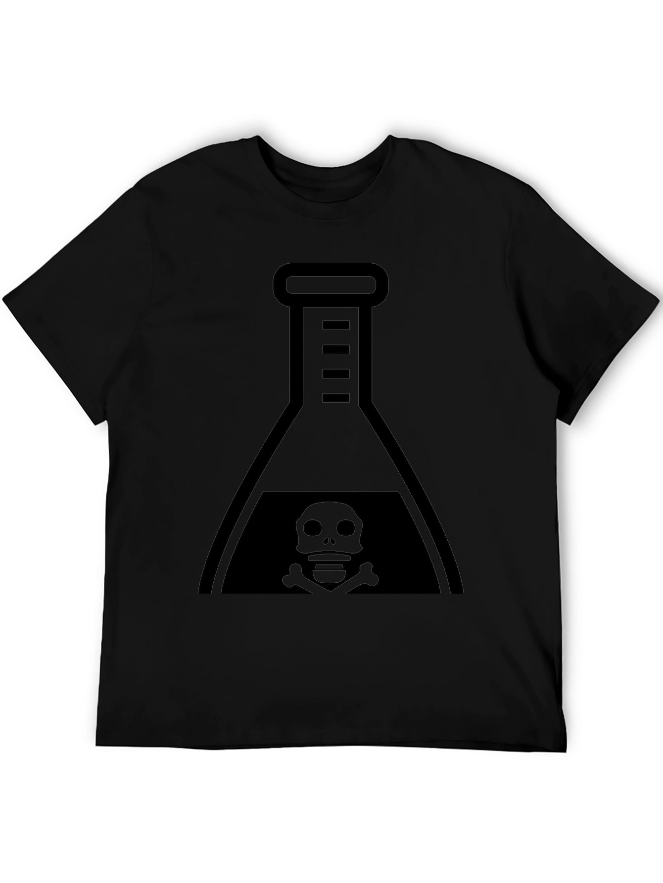 Mens Black T-Shirt with Poison Flask Graphic