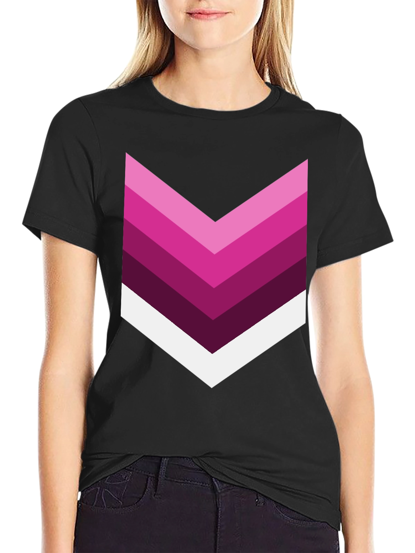 Chevron Stripe Graphic Tee - Modern Style