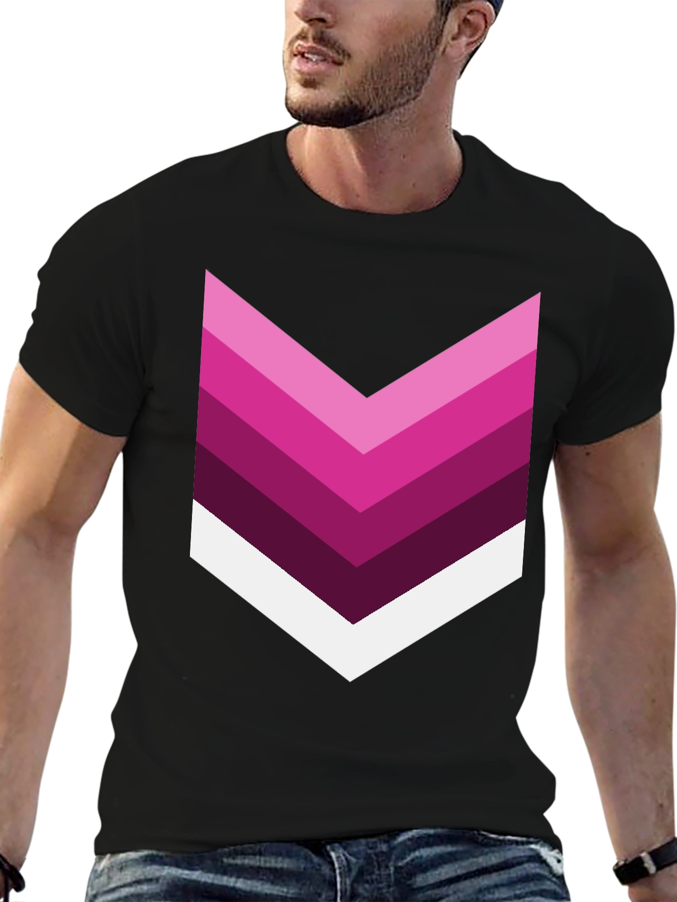 Chevron Stripe Graphic Tee - Modern Style