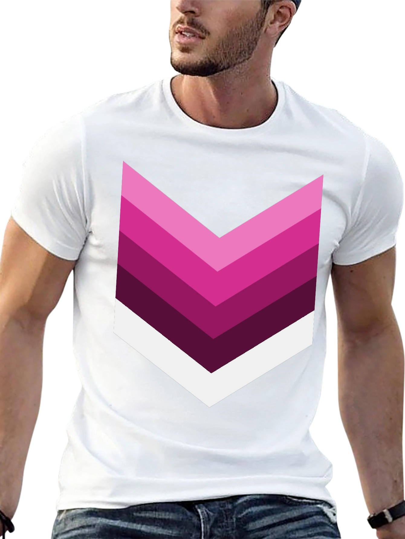 Chevron Stripe Graphic Tee - Modern Style