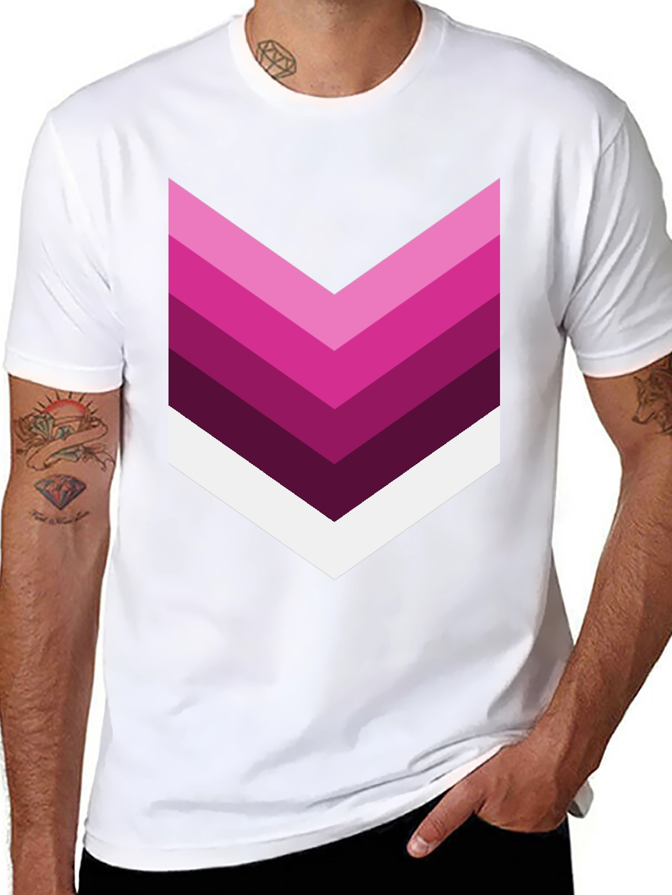 Chevron Stripe Graphic Tee - Modern Style