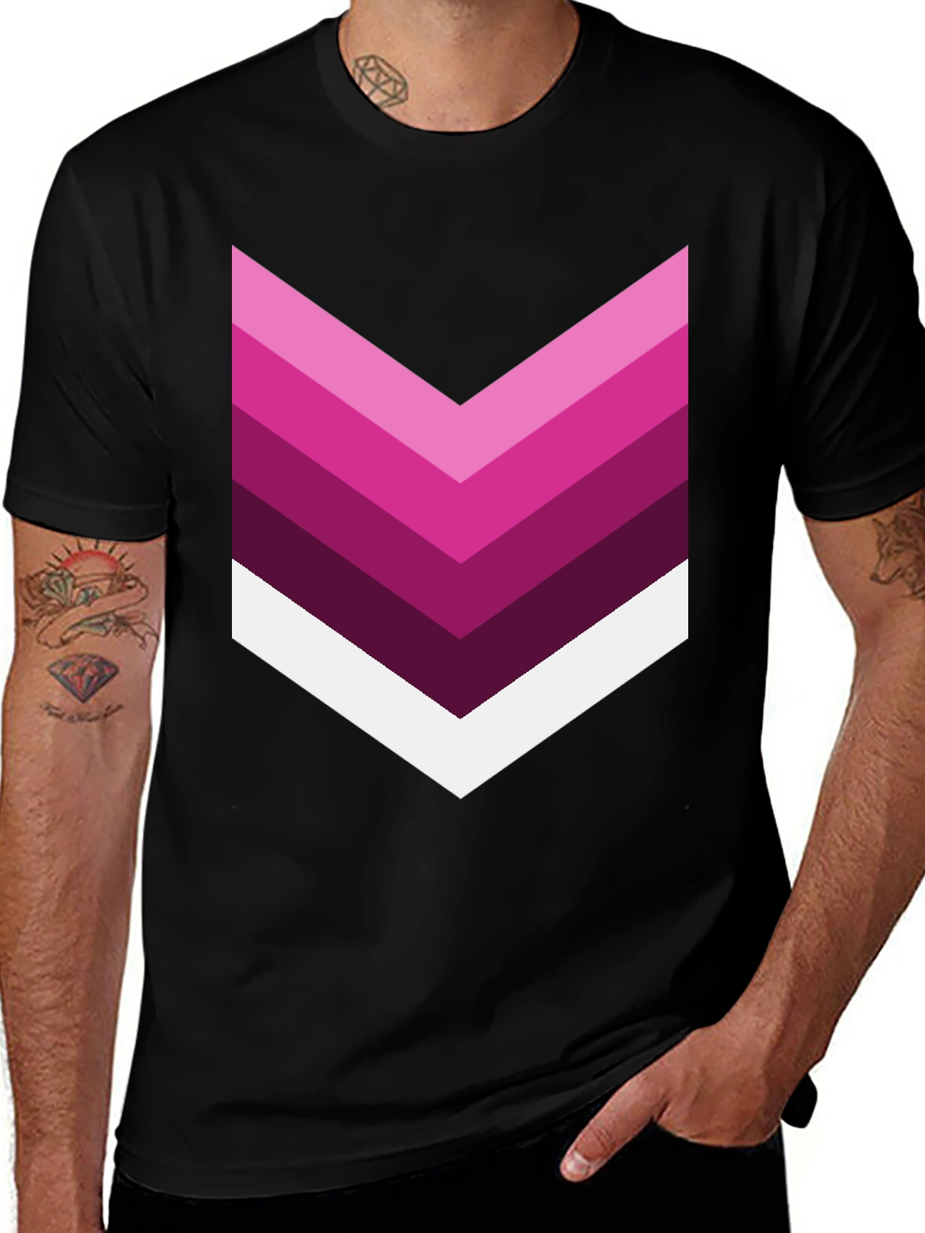 Chevron Stripe Graphic Tee - Modern Style