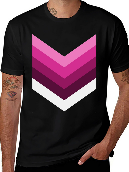 Chevron Stripe Graphic Tee - Modern Style