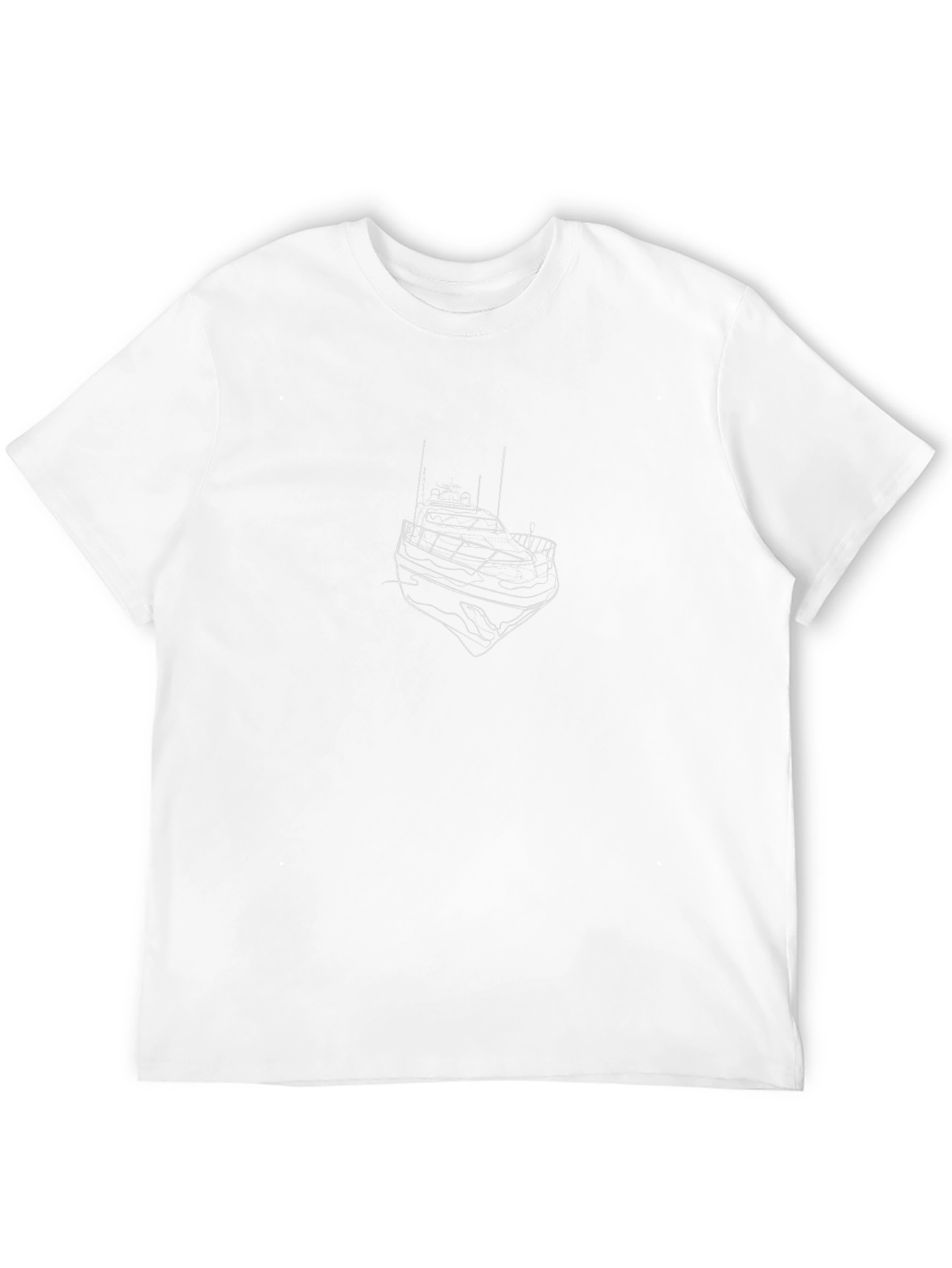 Minimalist Boat Sketch Graphic Tee - Black