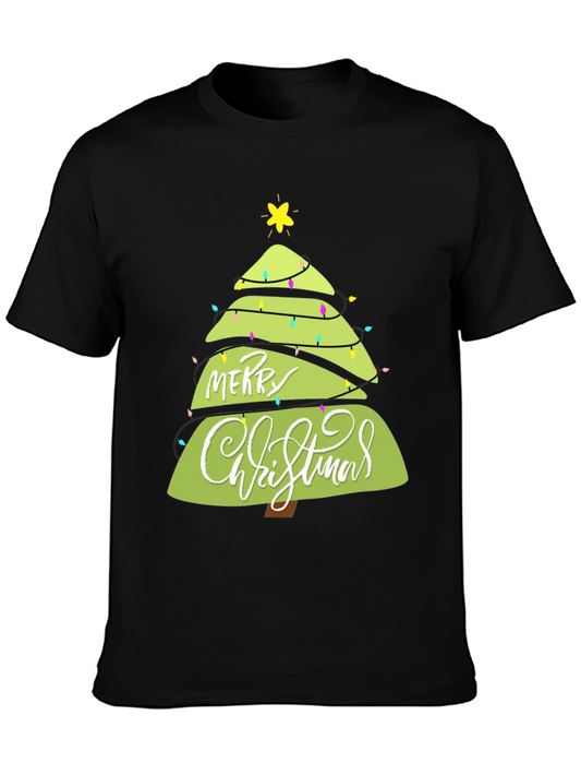 Merry Christmas Tree Graphic T-Shirt