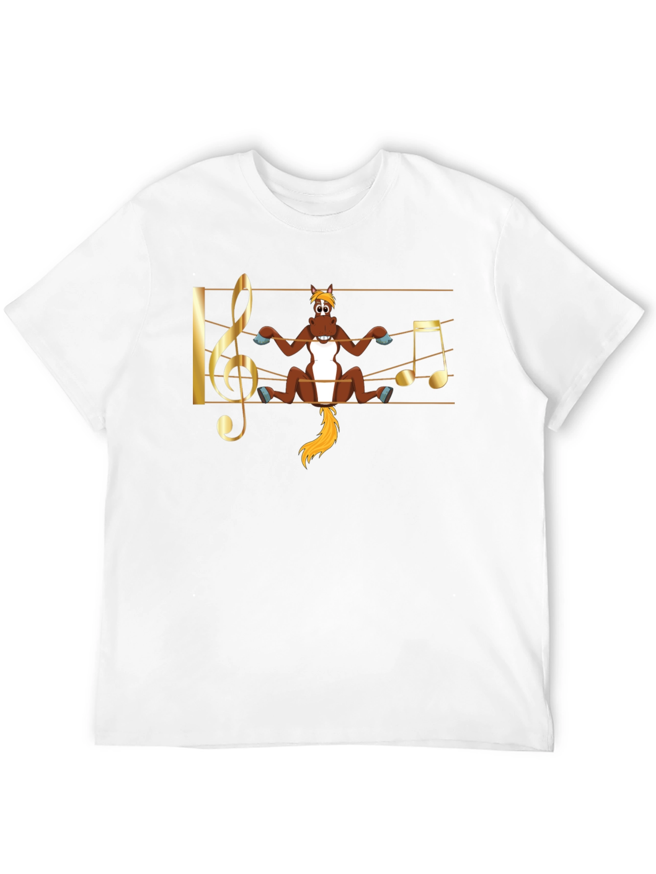 Musical Horse T-Shirt - Black Cotton Tee