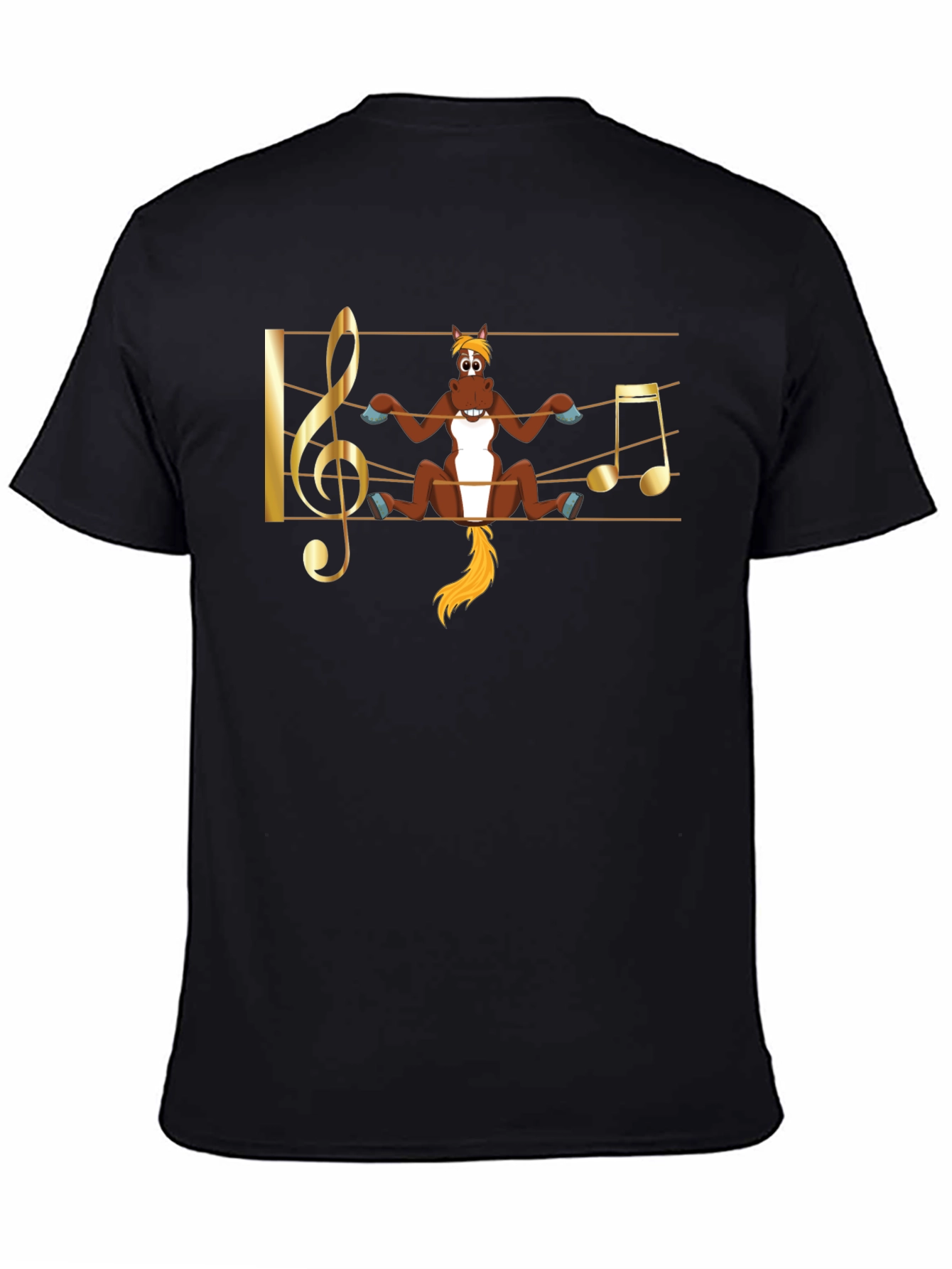 Musical Horse T-Shirt - Black Cotton Tee