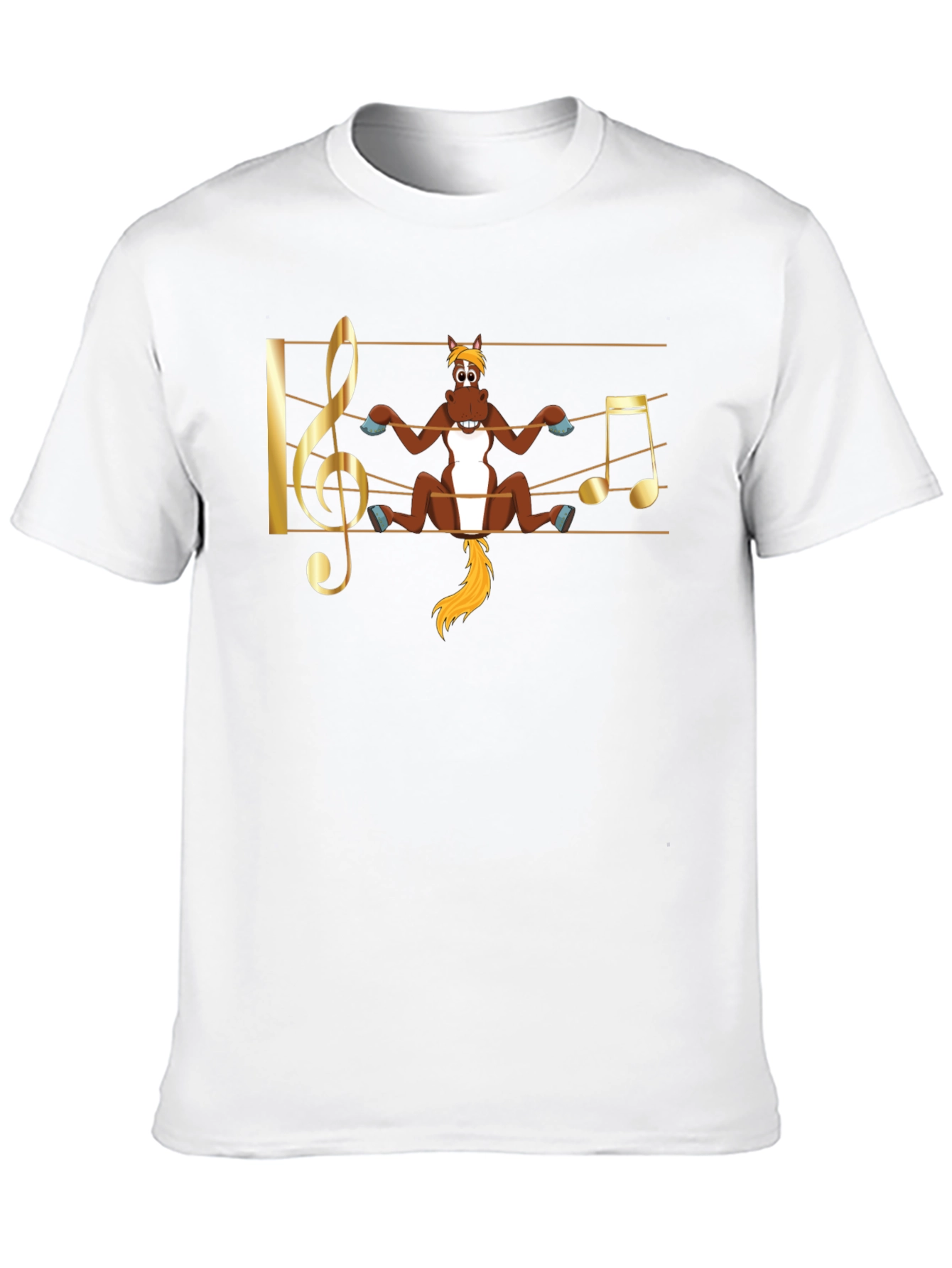 Musical Horse T-Shirt - Black Cotton Tee