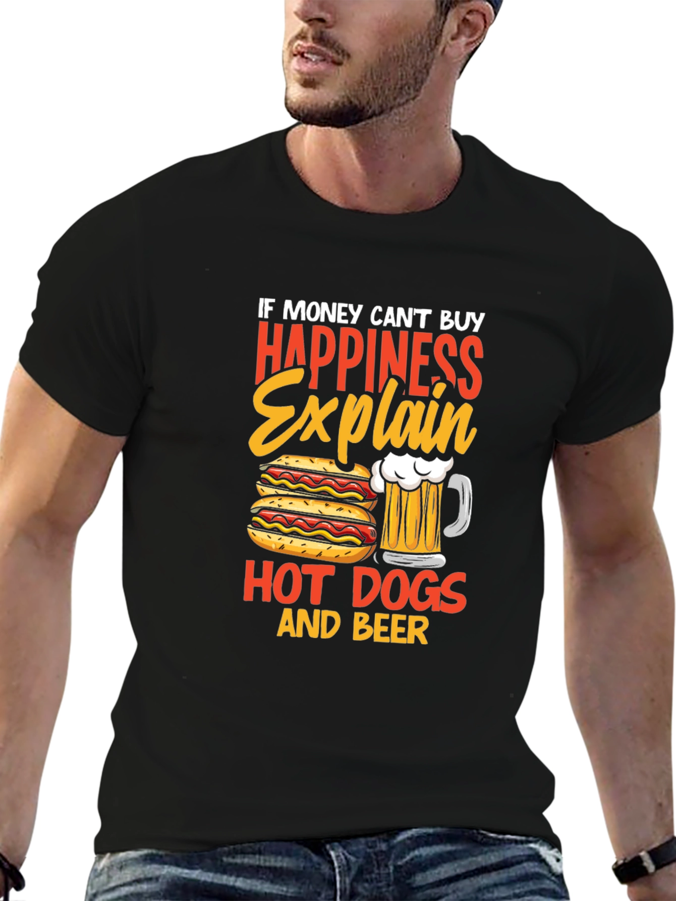 Happiness Hot Dogs & Beer T-Shirt