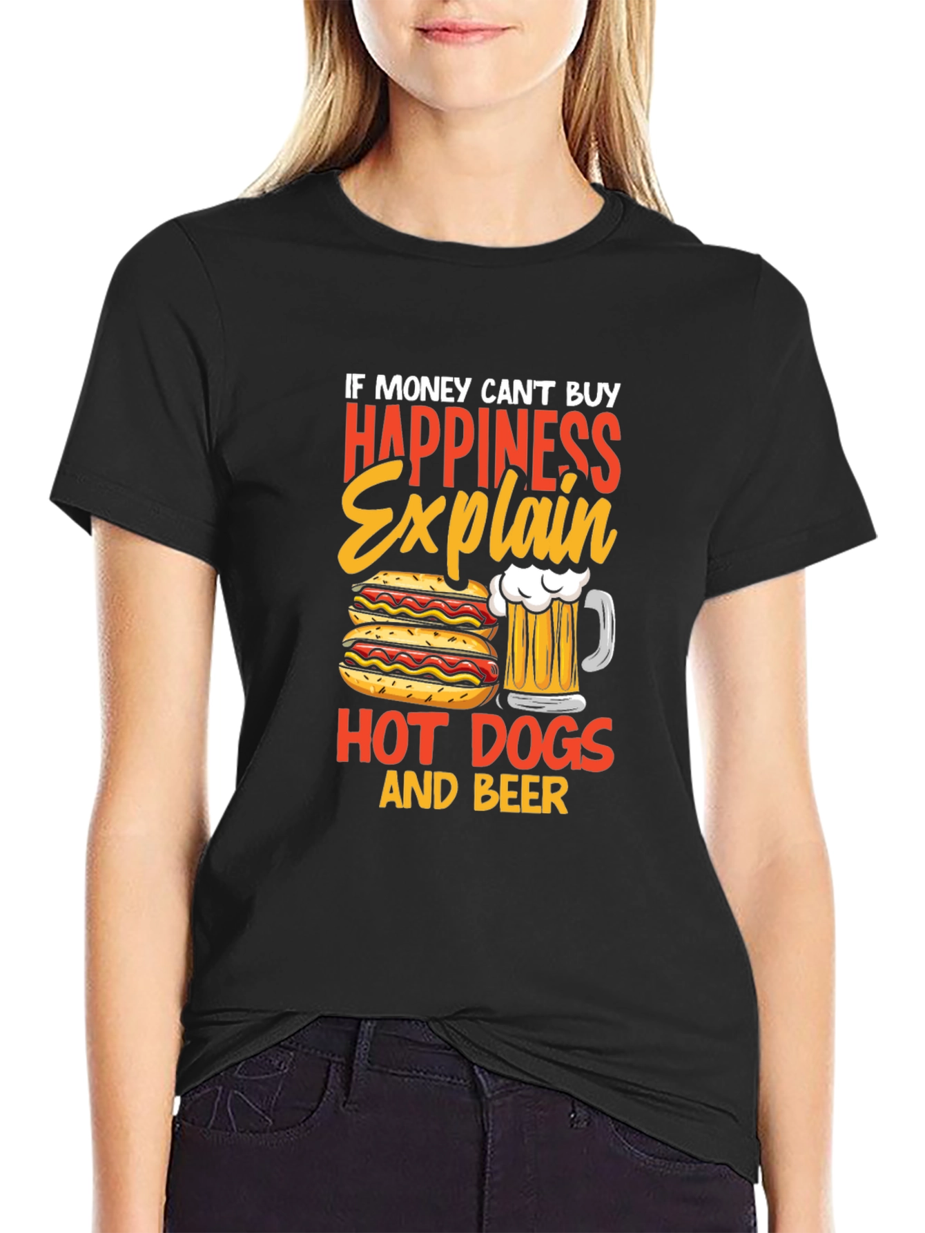 Happiness Hot Dogs & Beer T-Shirt