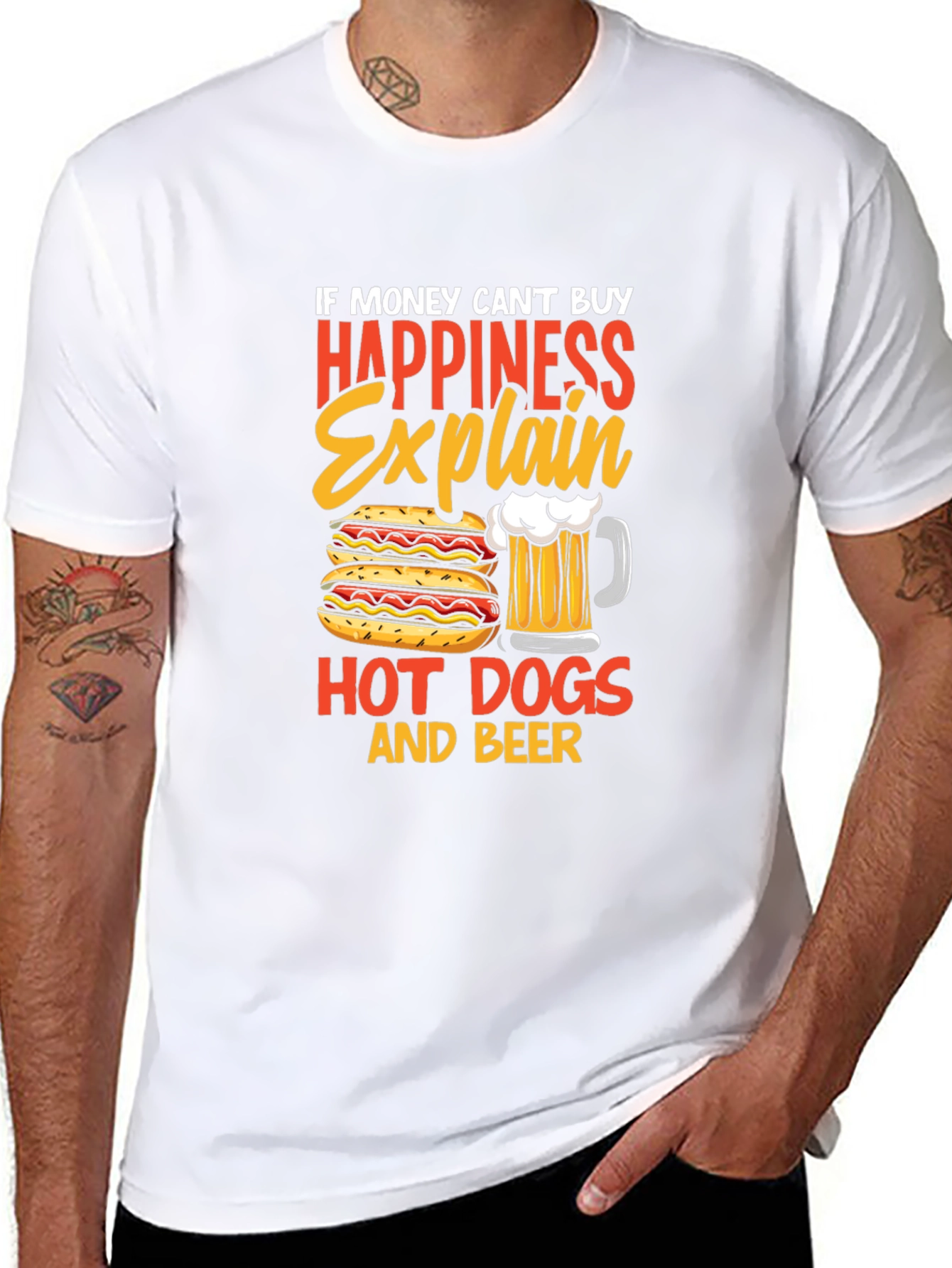 Happiness Hot Dogs & Beer T-Shirt