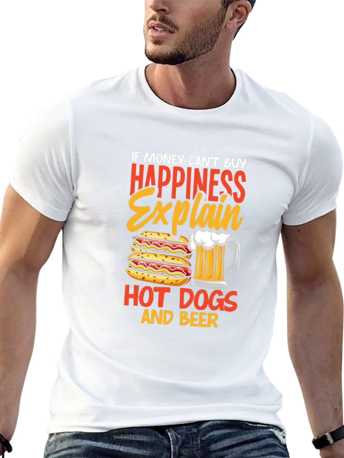 Happiness Hot Dogs & Beer T-Shirt