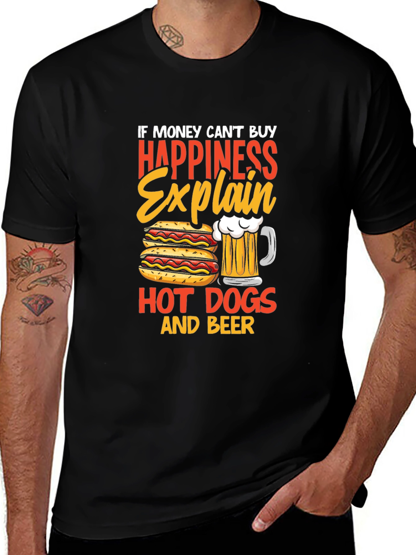 Happiness Hot Dogs & Beer T-Shirt