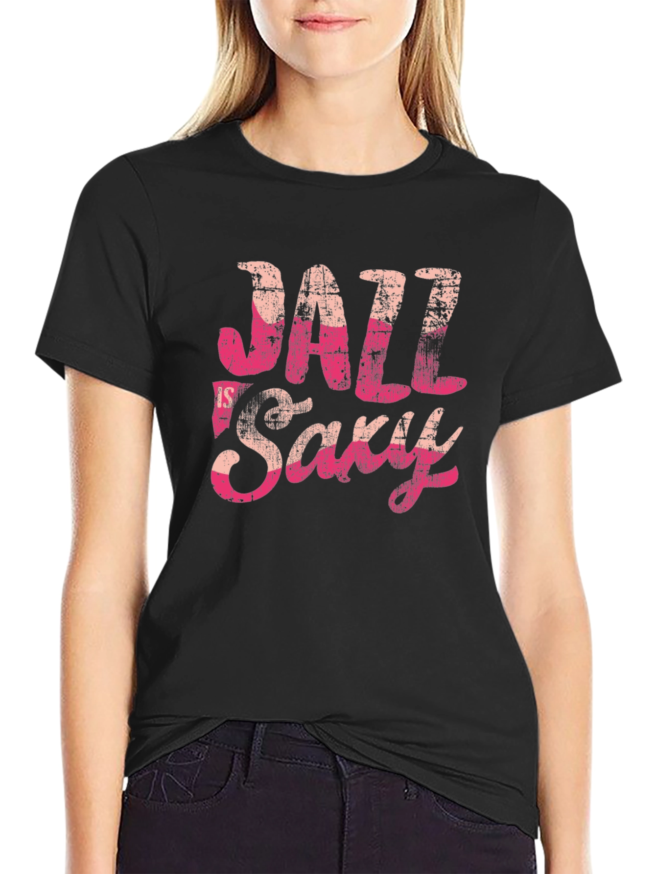 Jazz Saxy Graphic T-Shirt - Black Cotton Tee