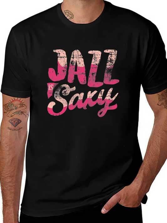 Jazz Saxy Graphic T-Shirt - Black Cotton Tee