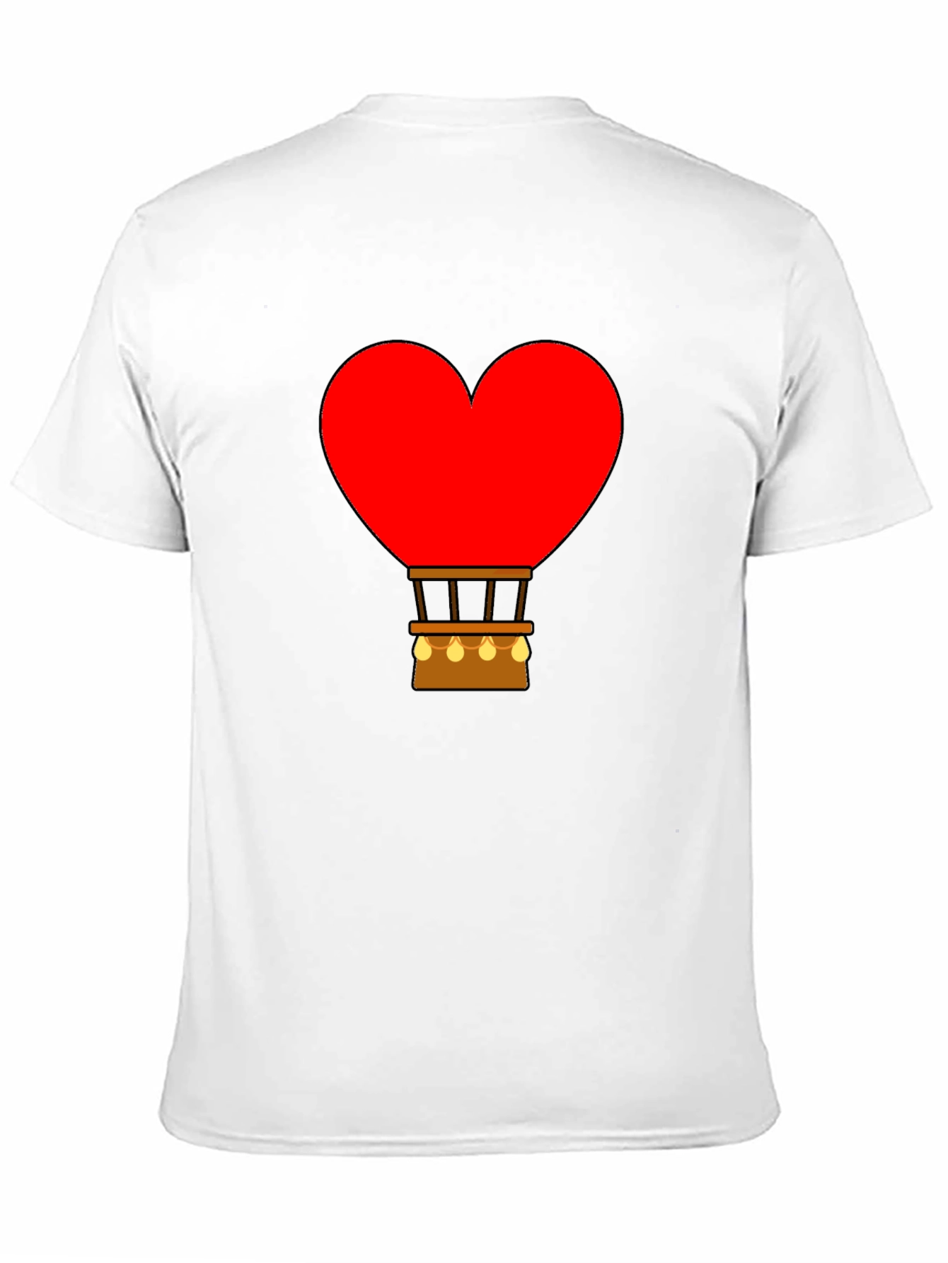 Heart Hot Air Balloon Graphic Tee - Black