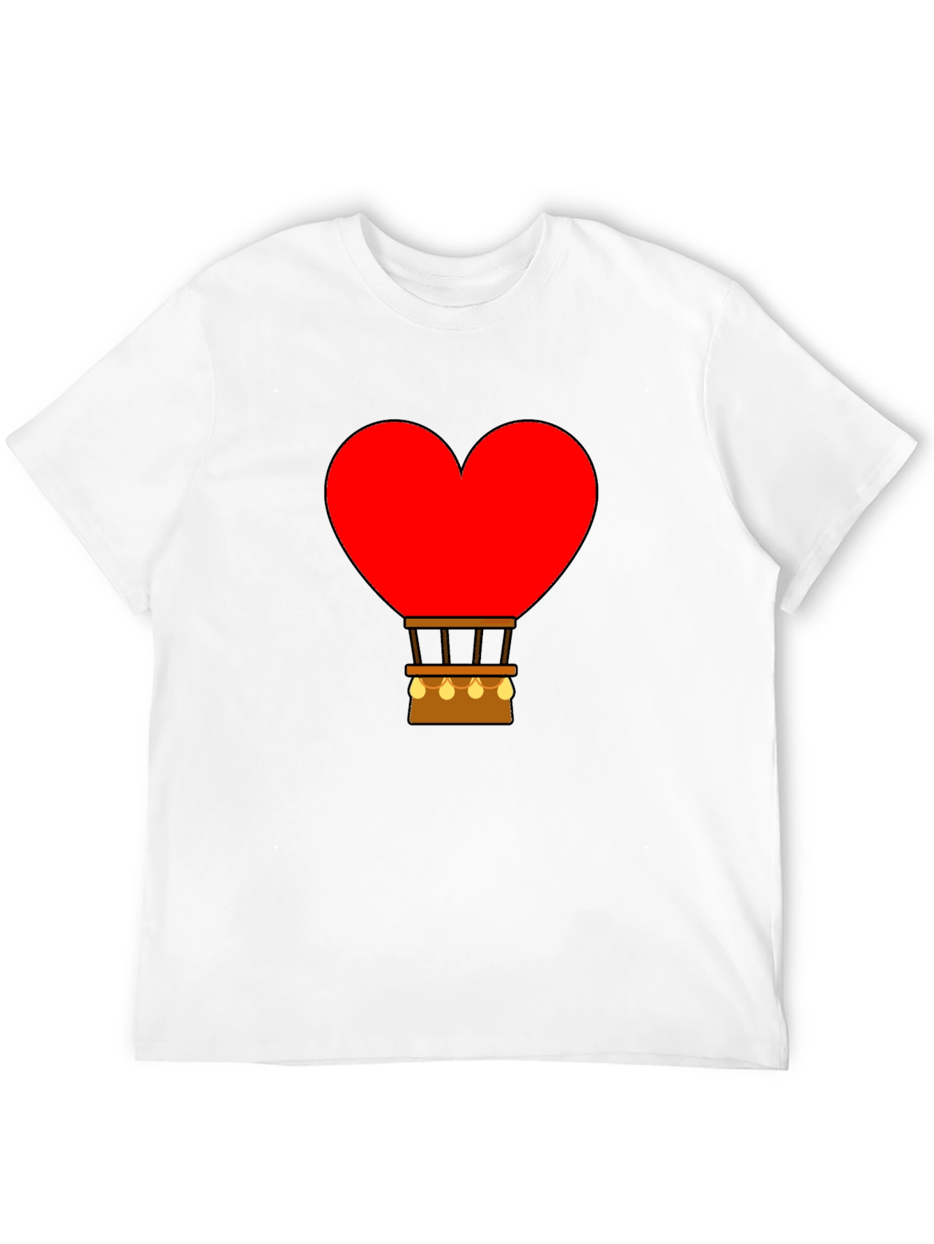 Heart Hot Air Balloon Graphic Tee - Black