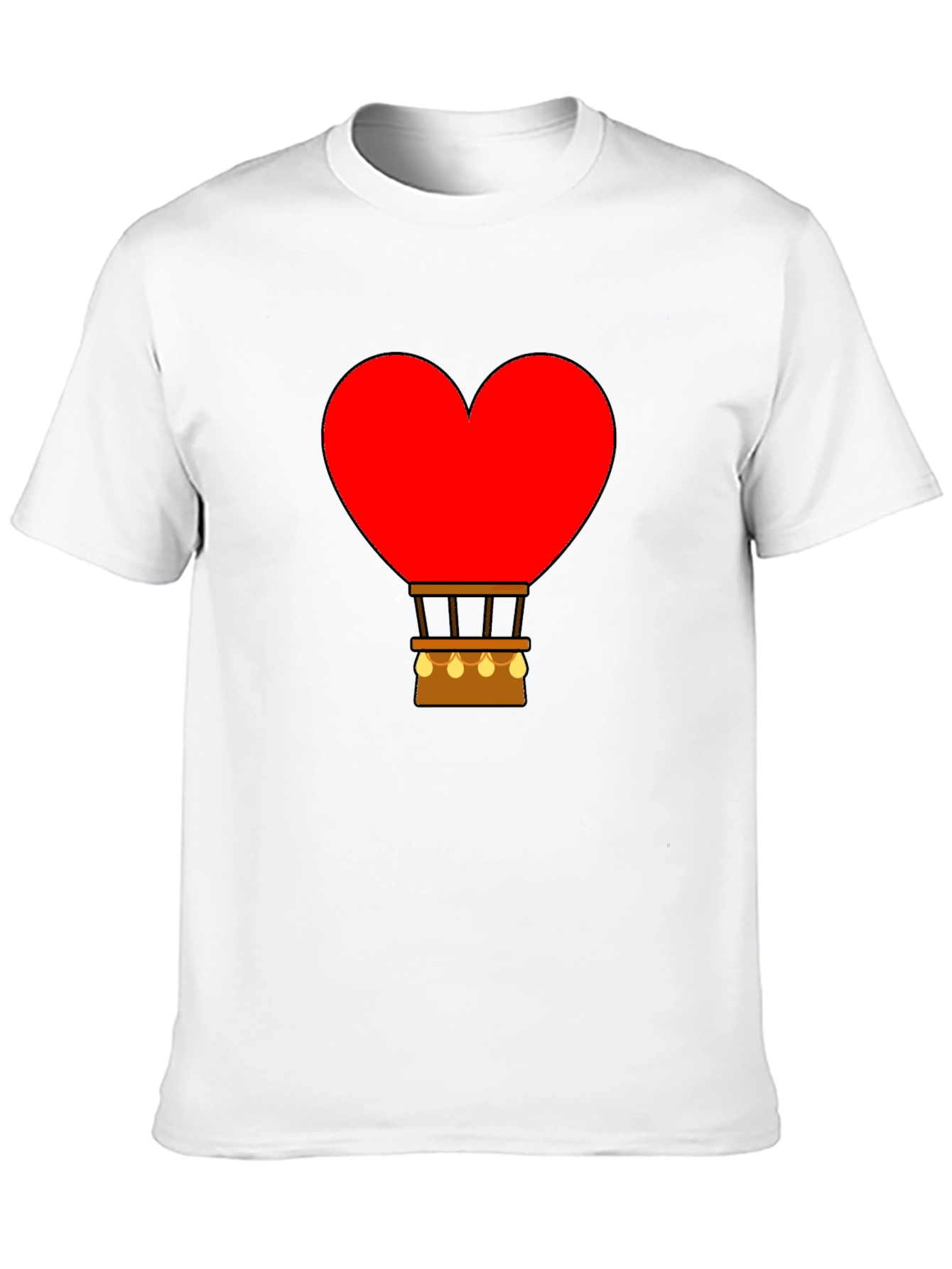Heart Hot Air Balloon Graphic Tee - Black