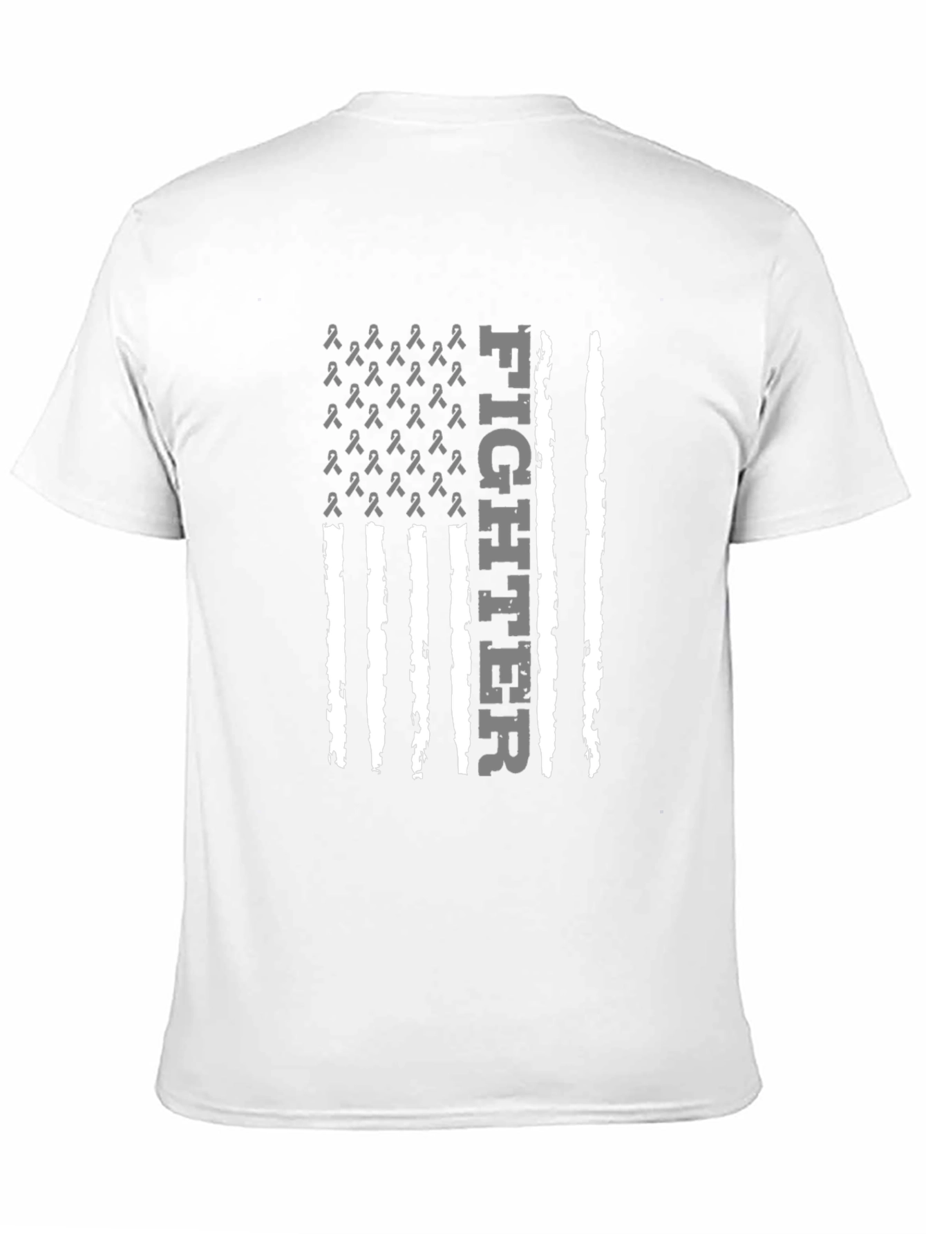 Fighter Ribbon Flag Graphic Tee - Black Cotton T-Shirt