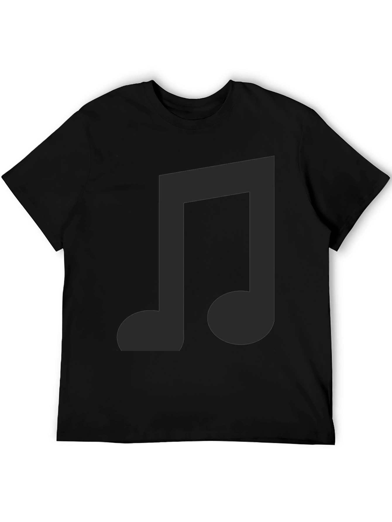 Musical Note Graphic Black T-Shirt